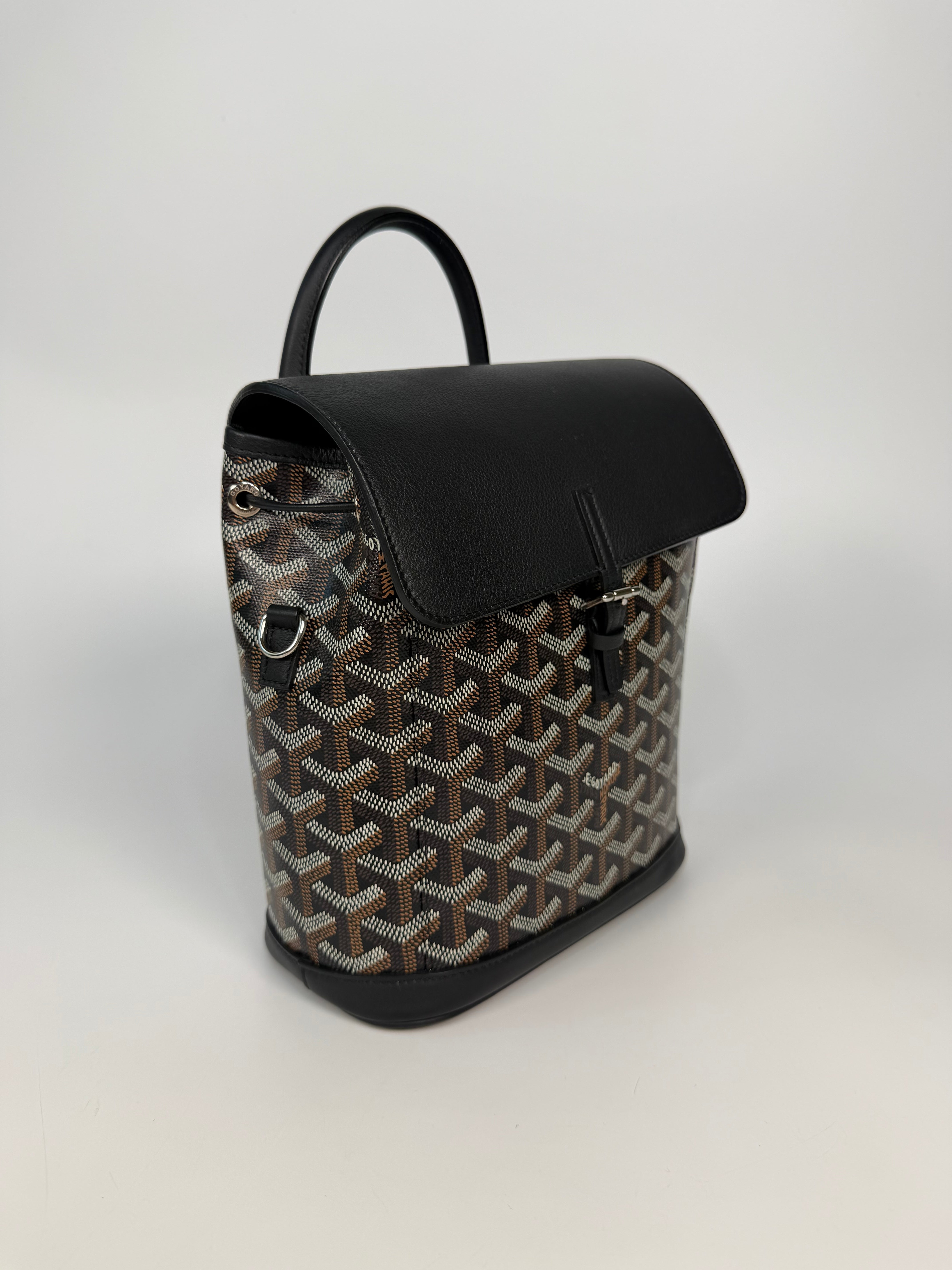 Goyard Mini Alpin Black Canvas, excellent condition pre loved condition. Verified by Luxe Cheshire. Insured next day delivery