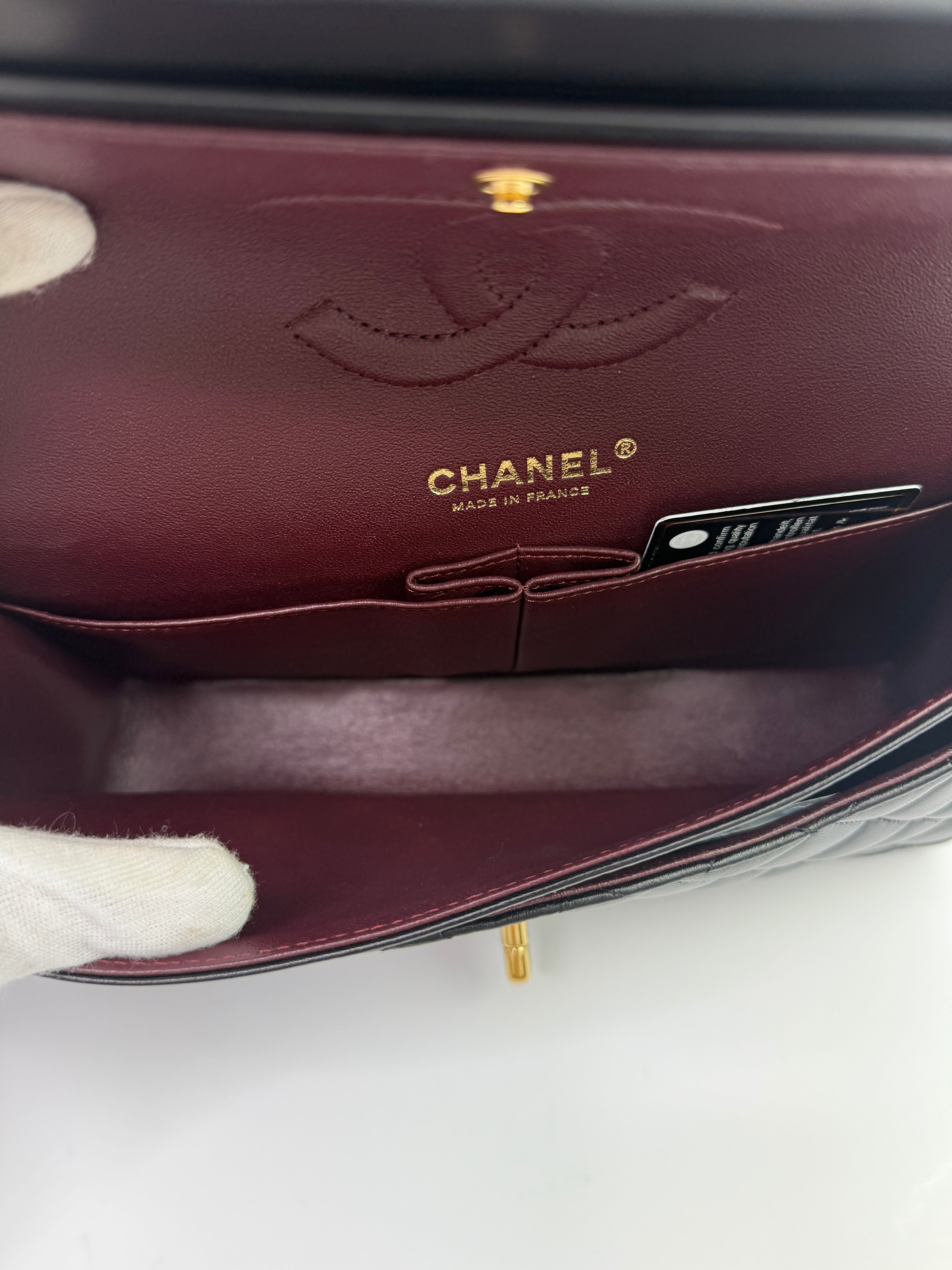 Chanel Medium Classic Double Flap Black Lambskin With GHW