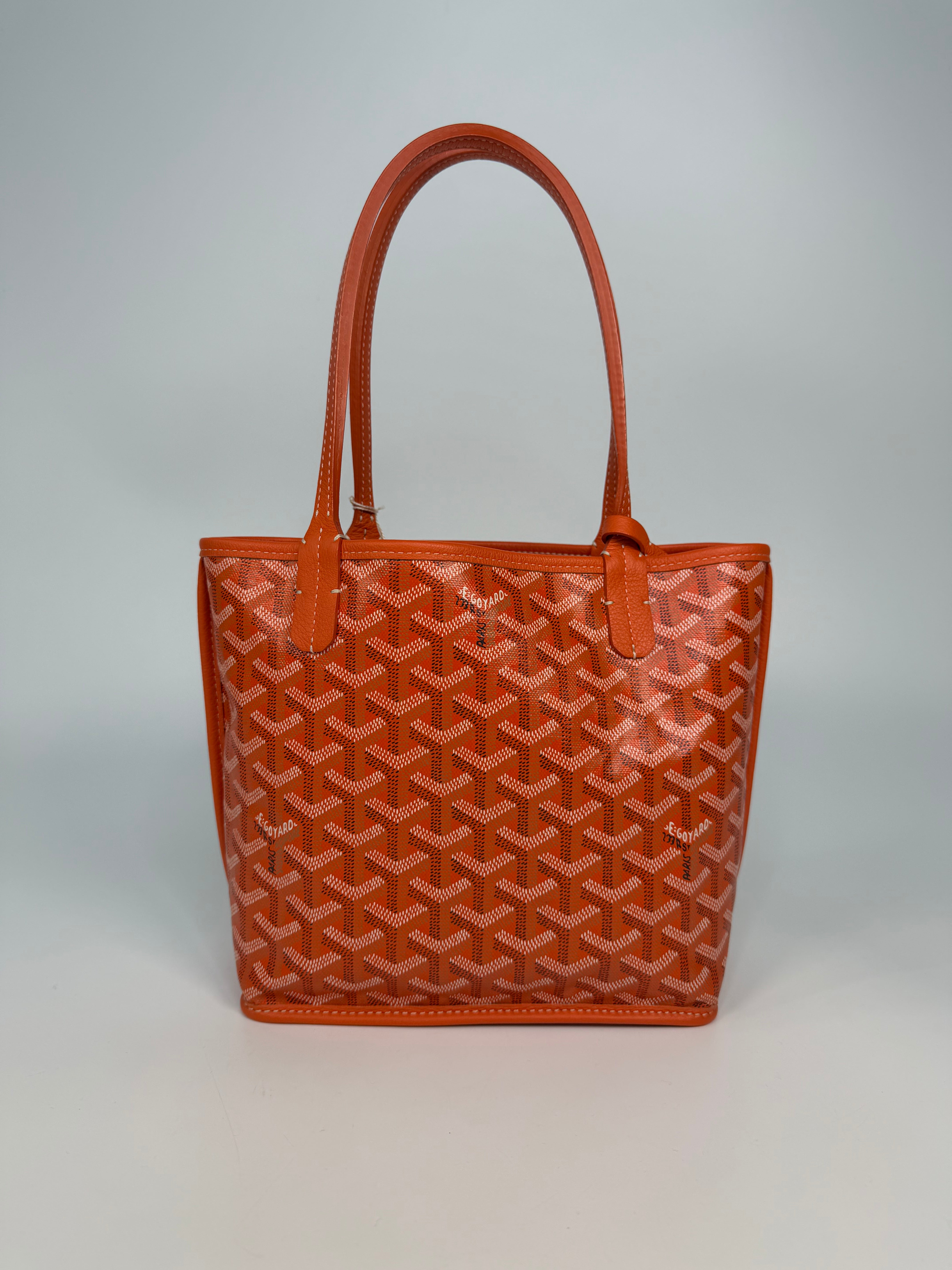 Goyard Mini Anjou Orange Leather, excellent condition pre loved condition. Verified by Luxe Cheshire. Insured next day delivery