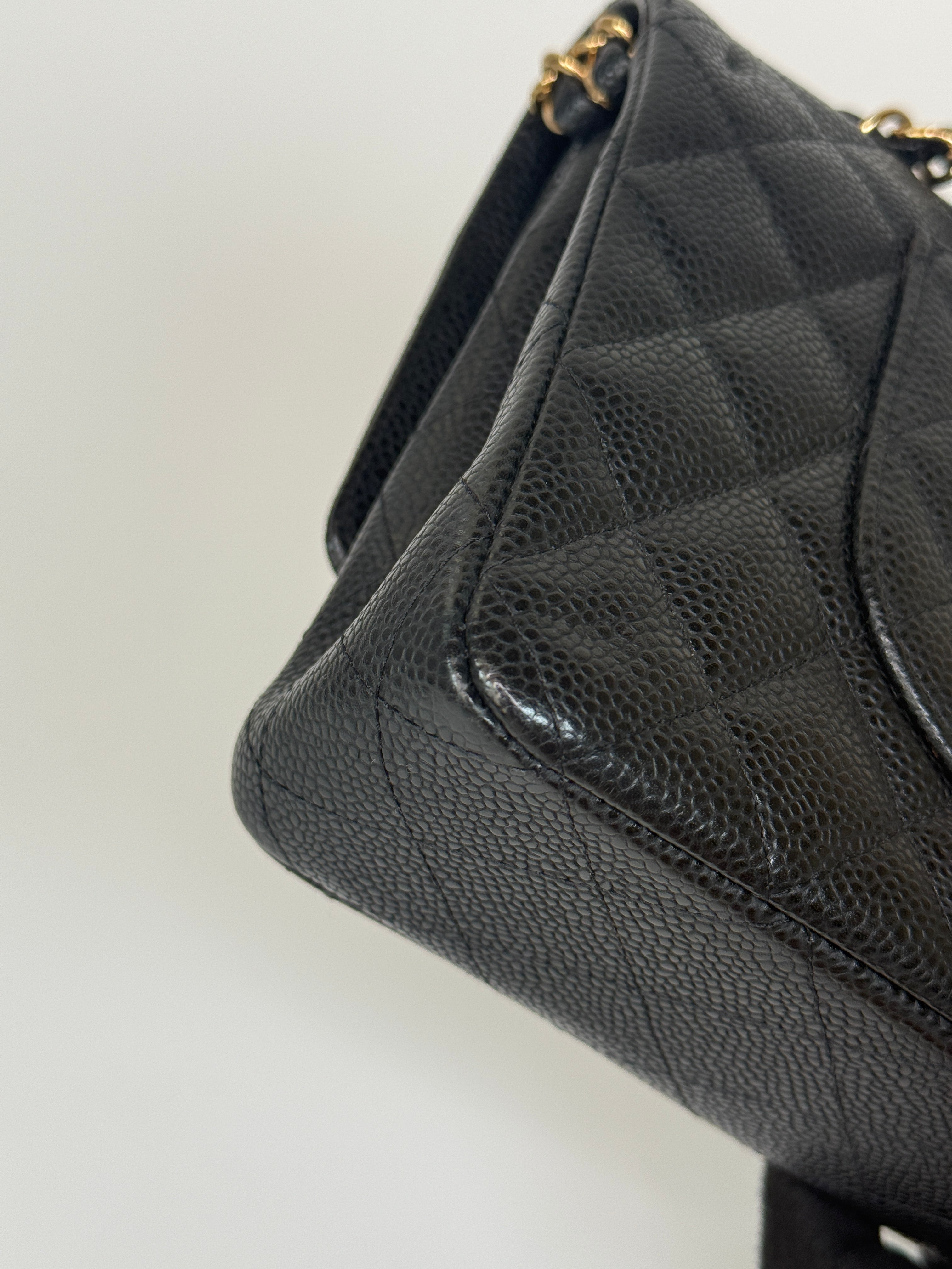 Chanel Medium Classic Double Flap Black Caviar Leather With Gold Hardware. Authentic and preloved. 100% Authenticity guarantee