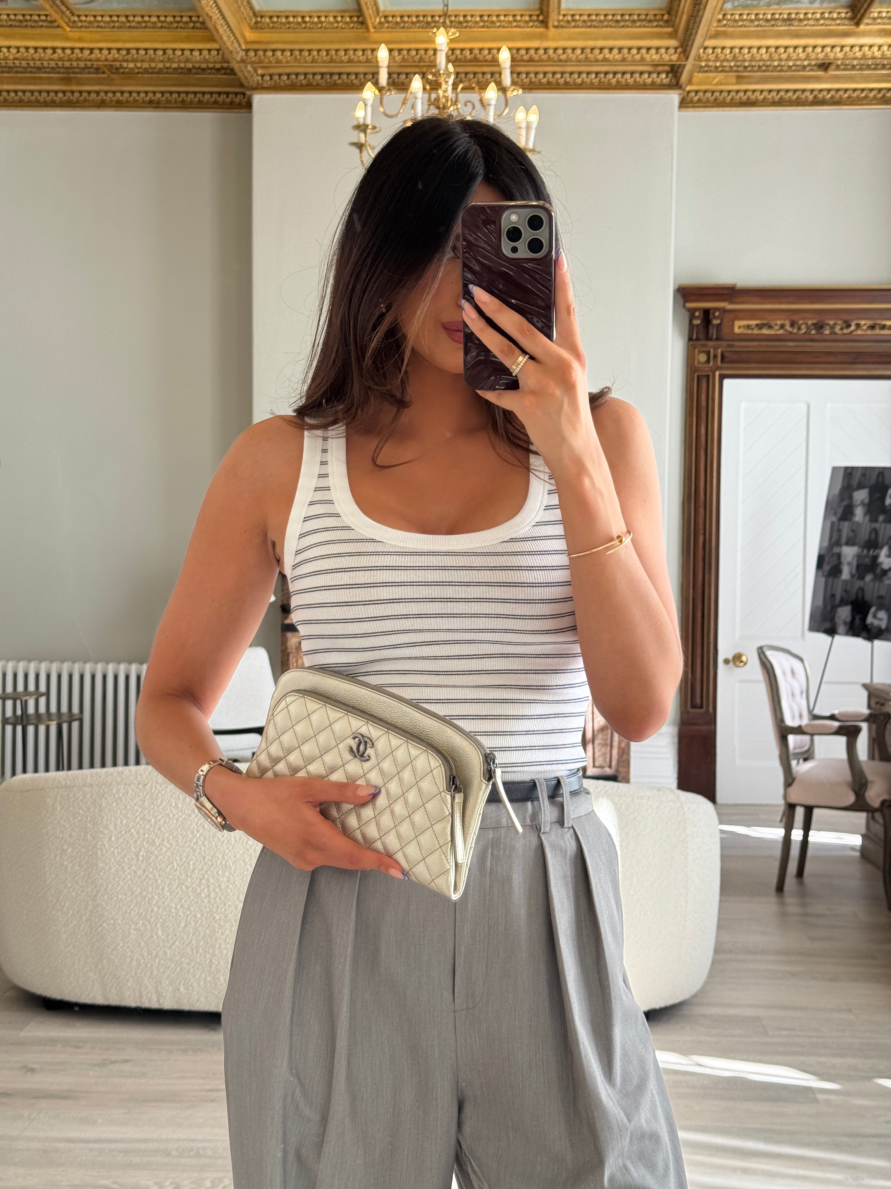 Chanel Clutch In Metallic Gold Calfskin Leather With Ruthenium Hardware
Pre Loved & Authentic