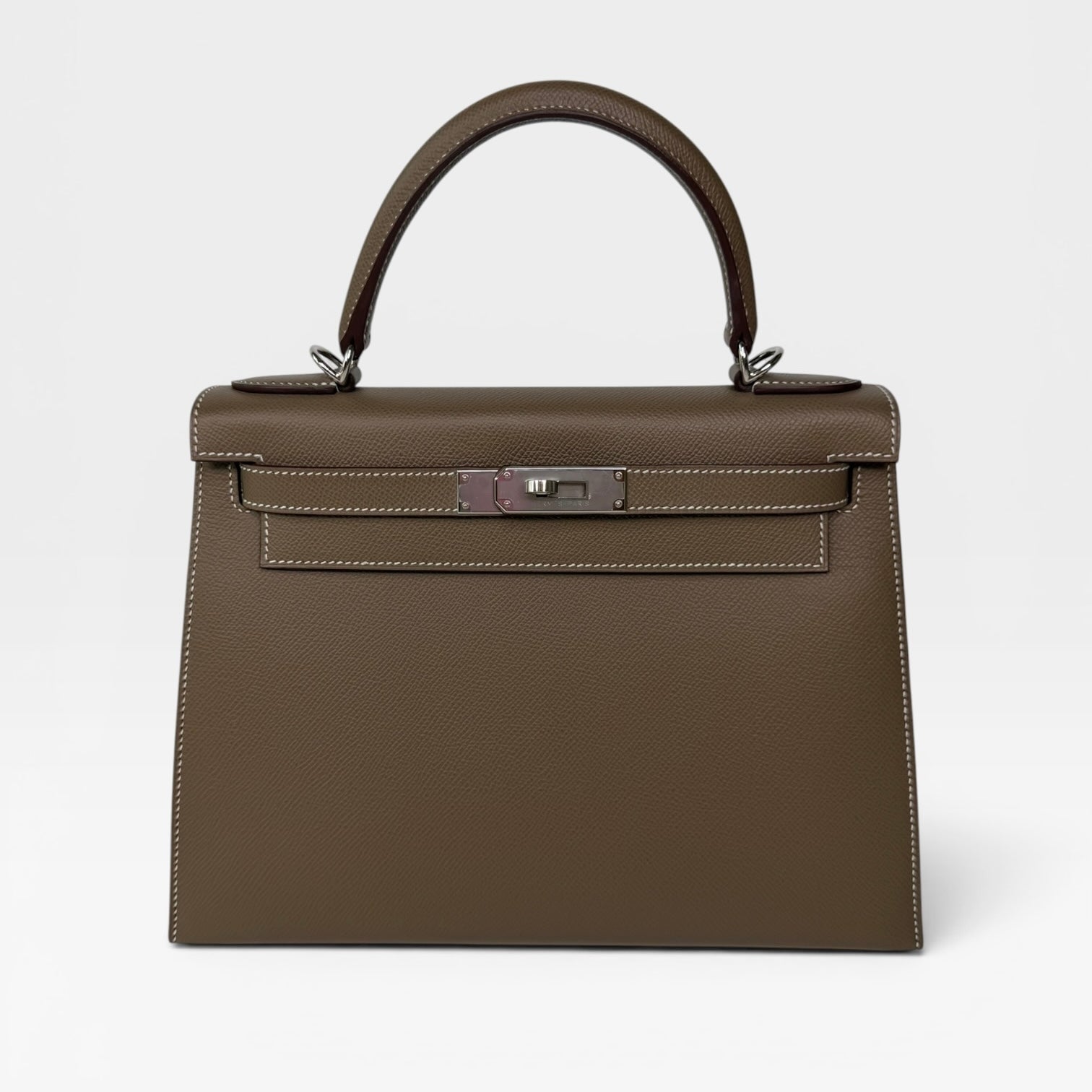 Hermès Kelly 28 In Etoupe Epsom Leather With Palladium Hardware