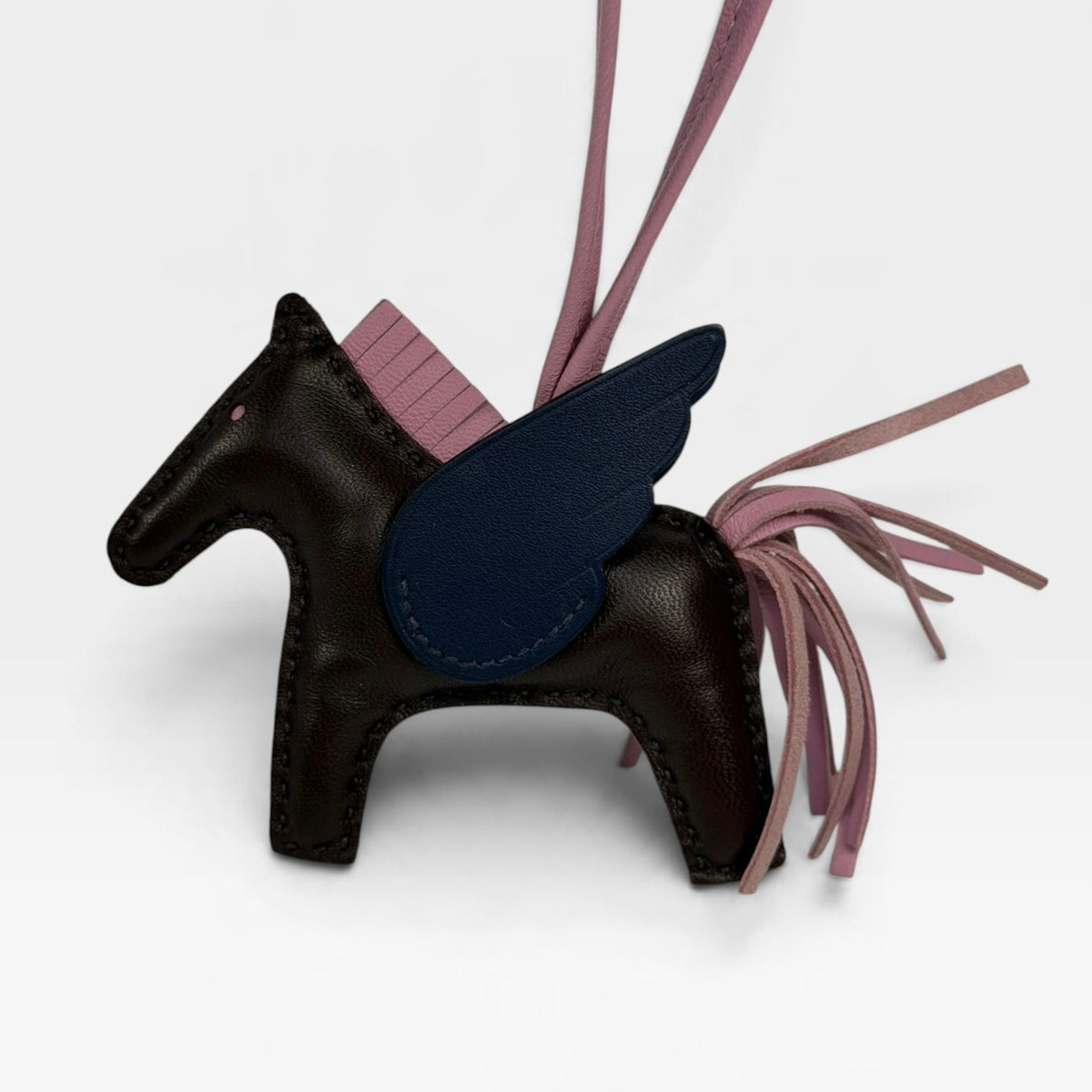 Hermès Rodeo Pegasus Charm In Rouge Sellier, Mauve Sylvestre & Bleu Saphir. 100% authentic and pre loved in excellent condition.