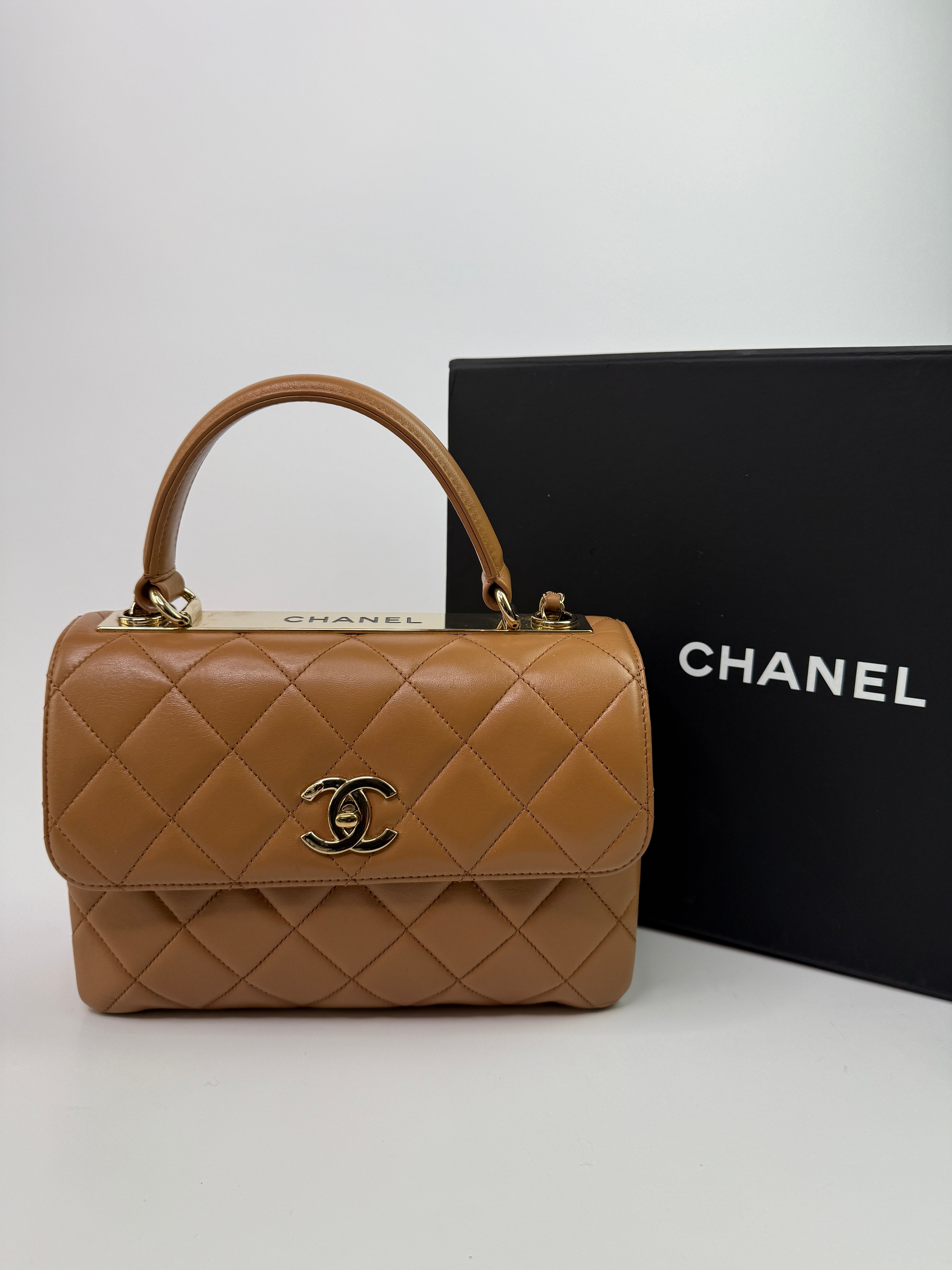 Chanel Caramel Small Trendy In Lambskin Leather