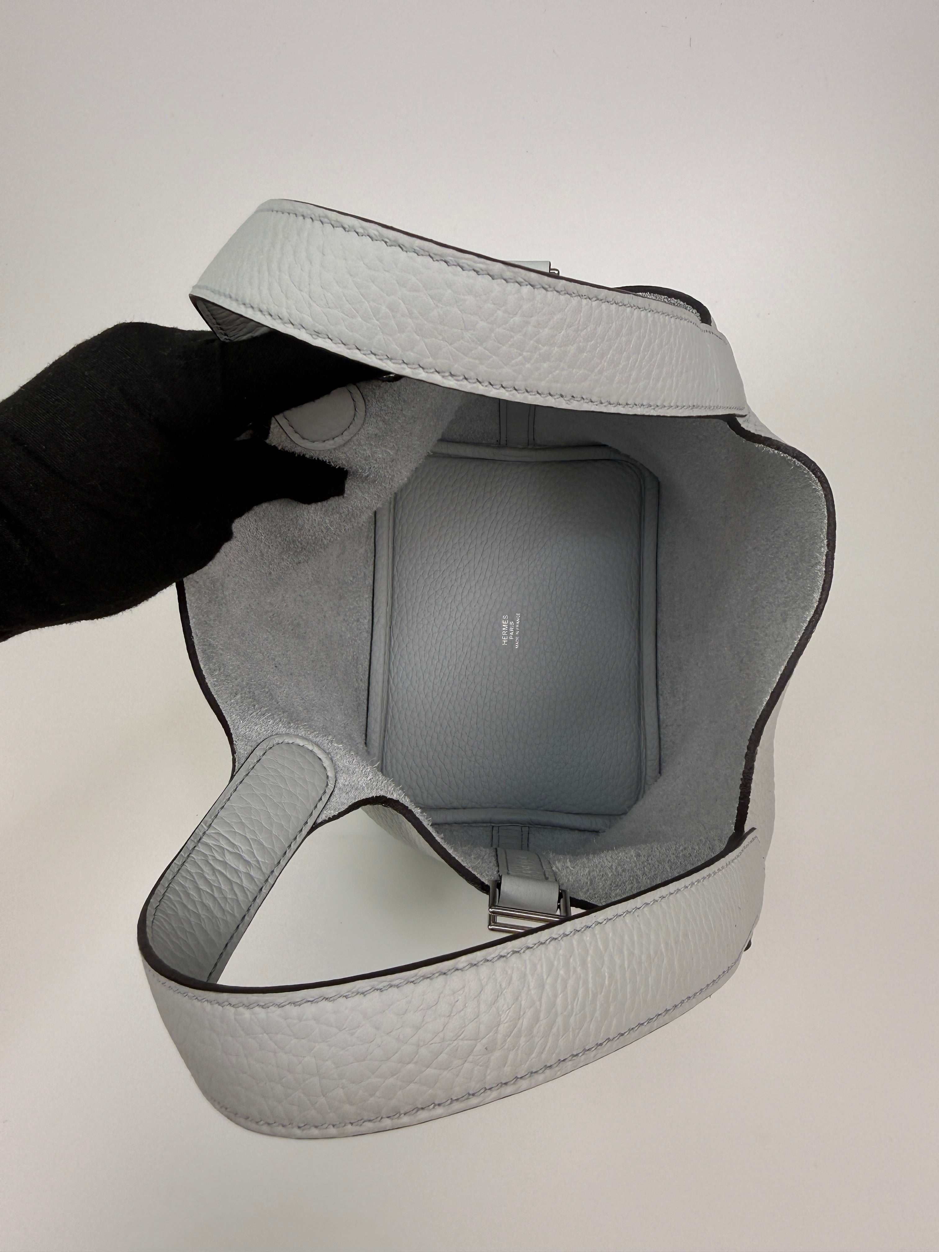 Hermès Picotin 18 In Bleu Pale Clemence Leather With Palladium Hardware