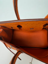 Hermès Birkin 30 In Orange Ostrich With Palladium hardware