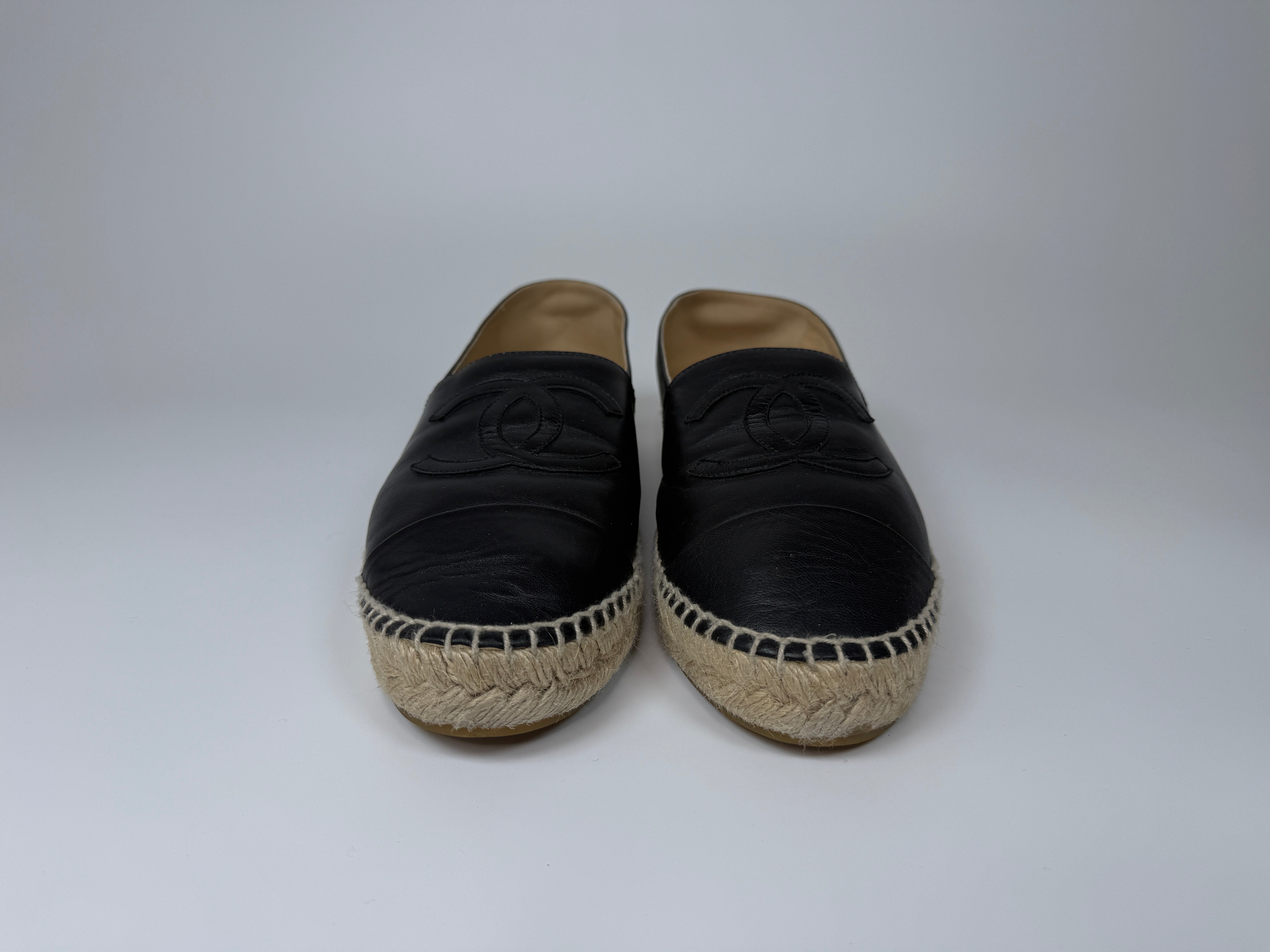 Chanel Black Espadrilles (Size 40/UK7) Authentic and preloved Excellent Condition. 100% Authenticity Guarantee