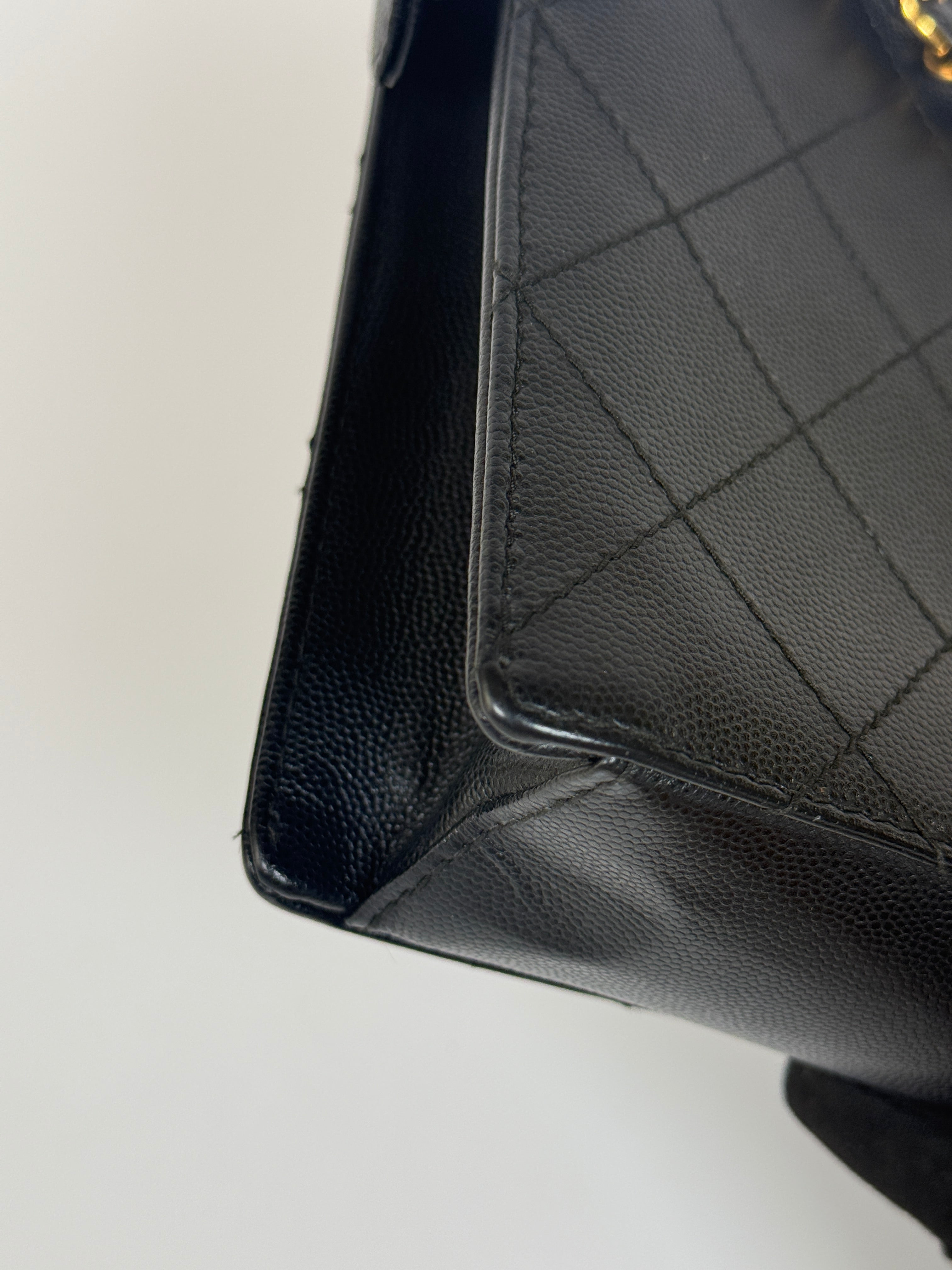 Authentic and preloved Chanel Vintage Micro Black Caviar Tote Bag With 24kt old hardware. 100% Authenticity guarantee