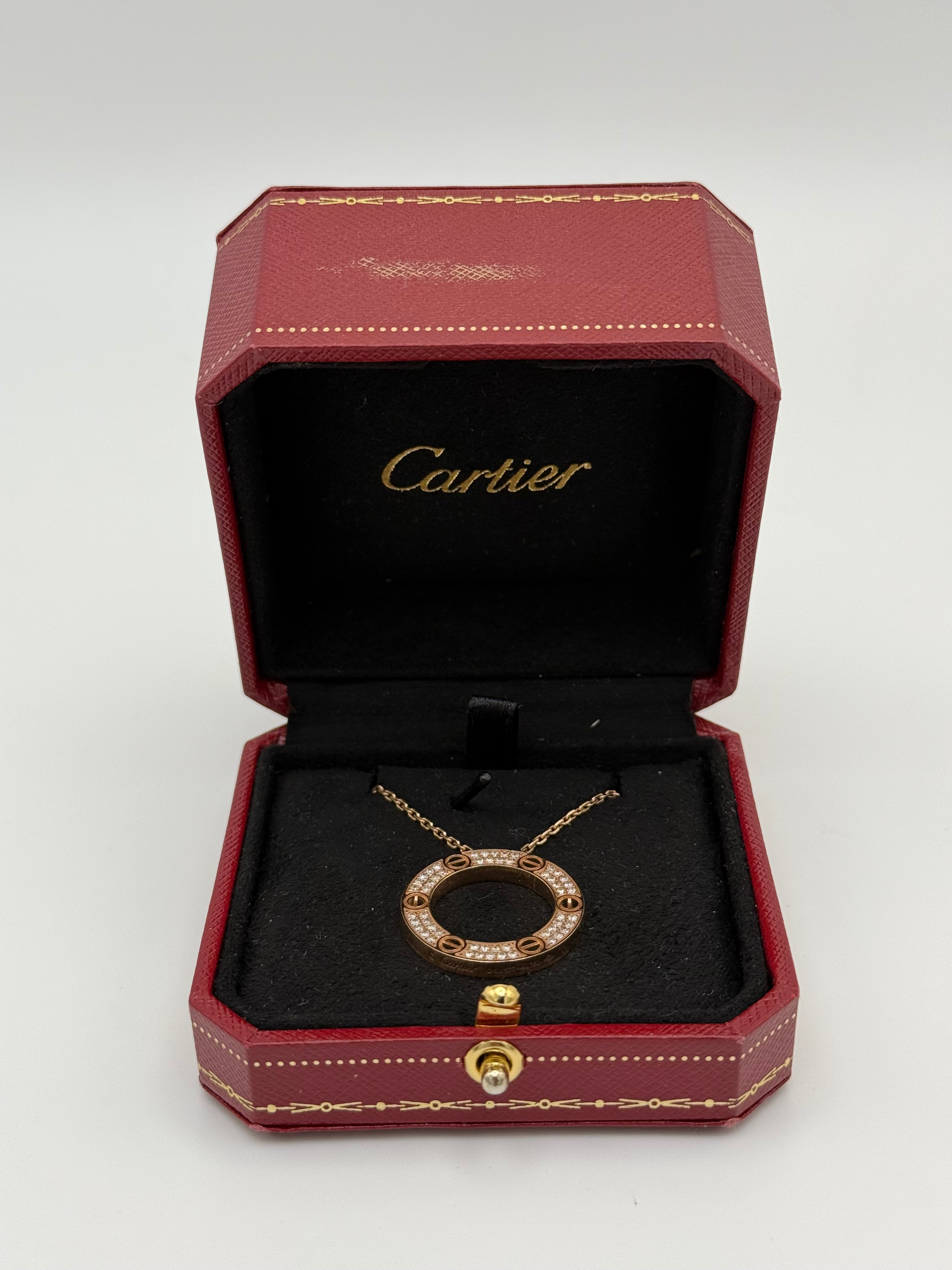 Cartier Love 18ct Rose-Gold and 0.34ct Diamond Necklace