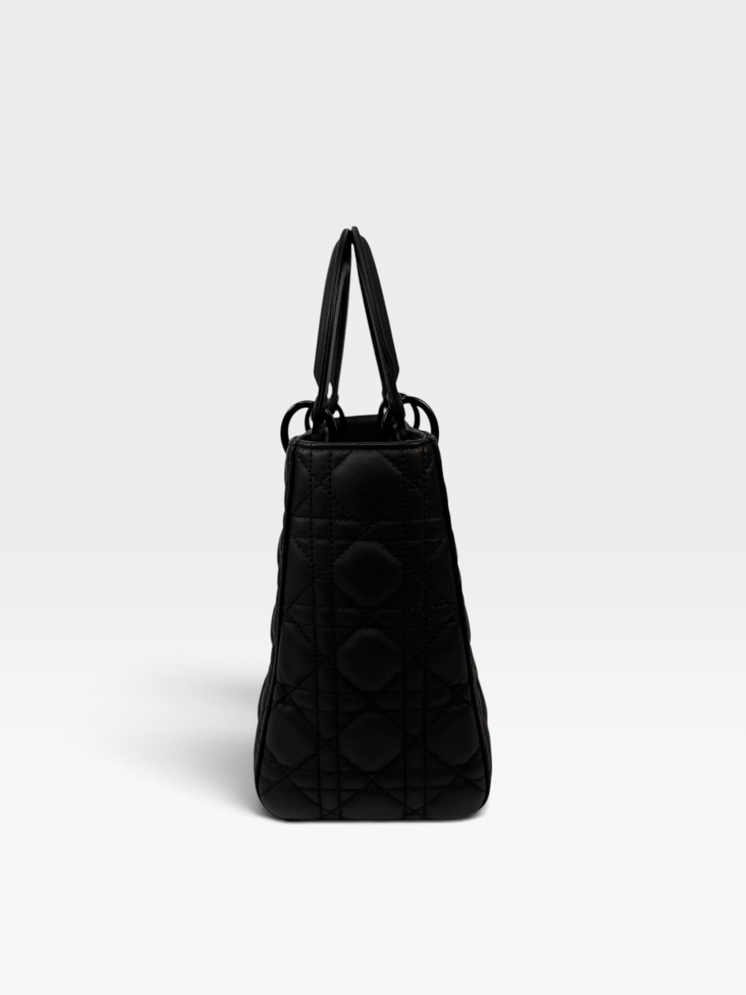 Christian Dior Medium Lady Dior In Matte Black. 100% authentic and preloved in very good condition