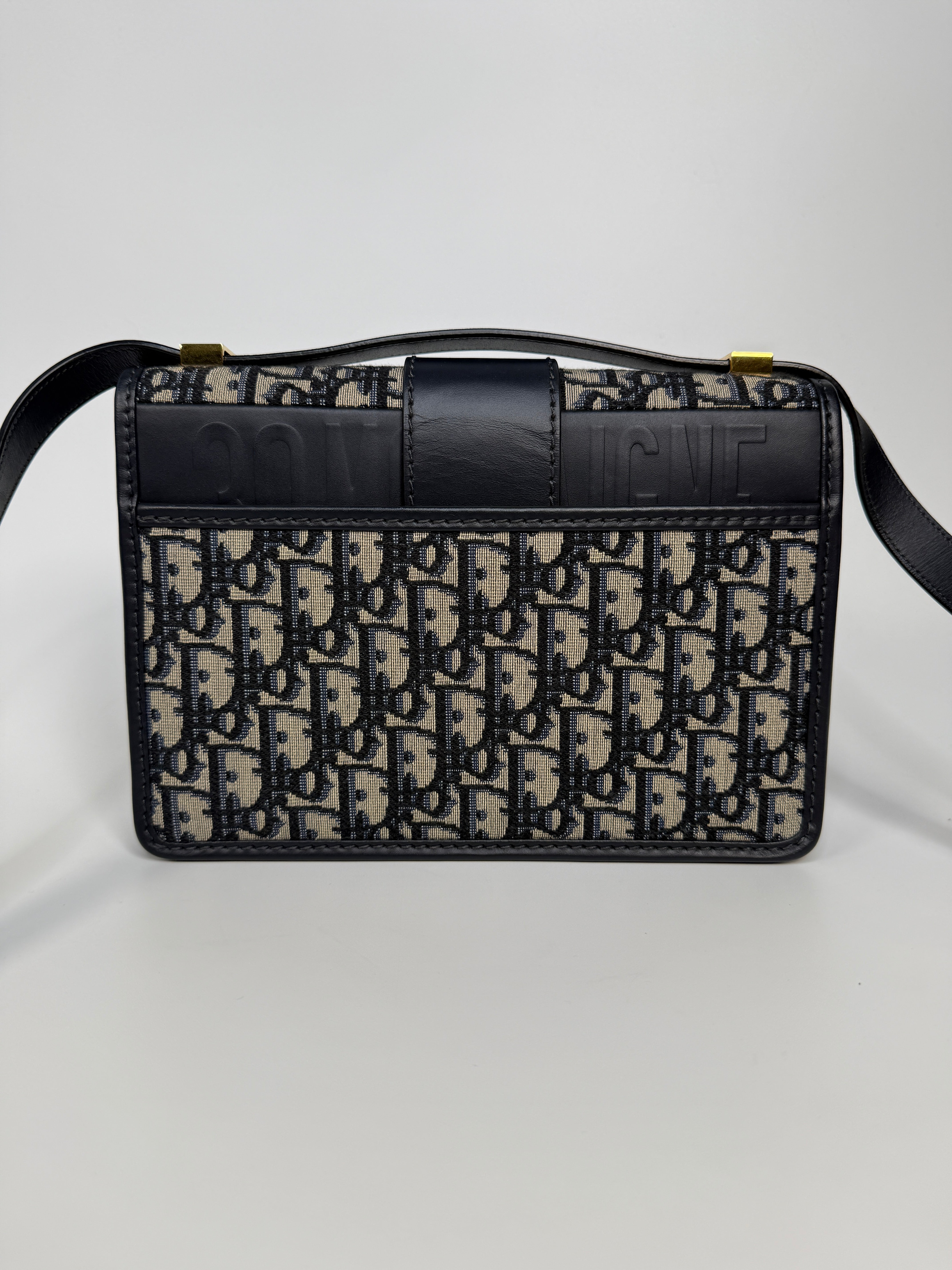 Christian Dior 30 Montaigne Bag In Oblique Canvas With Gold Hardware