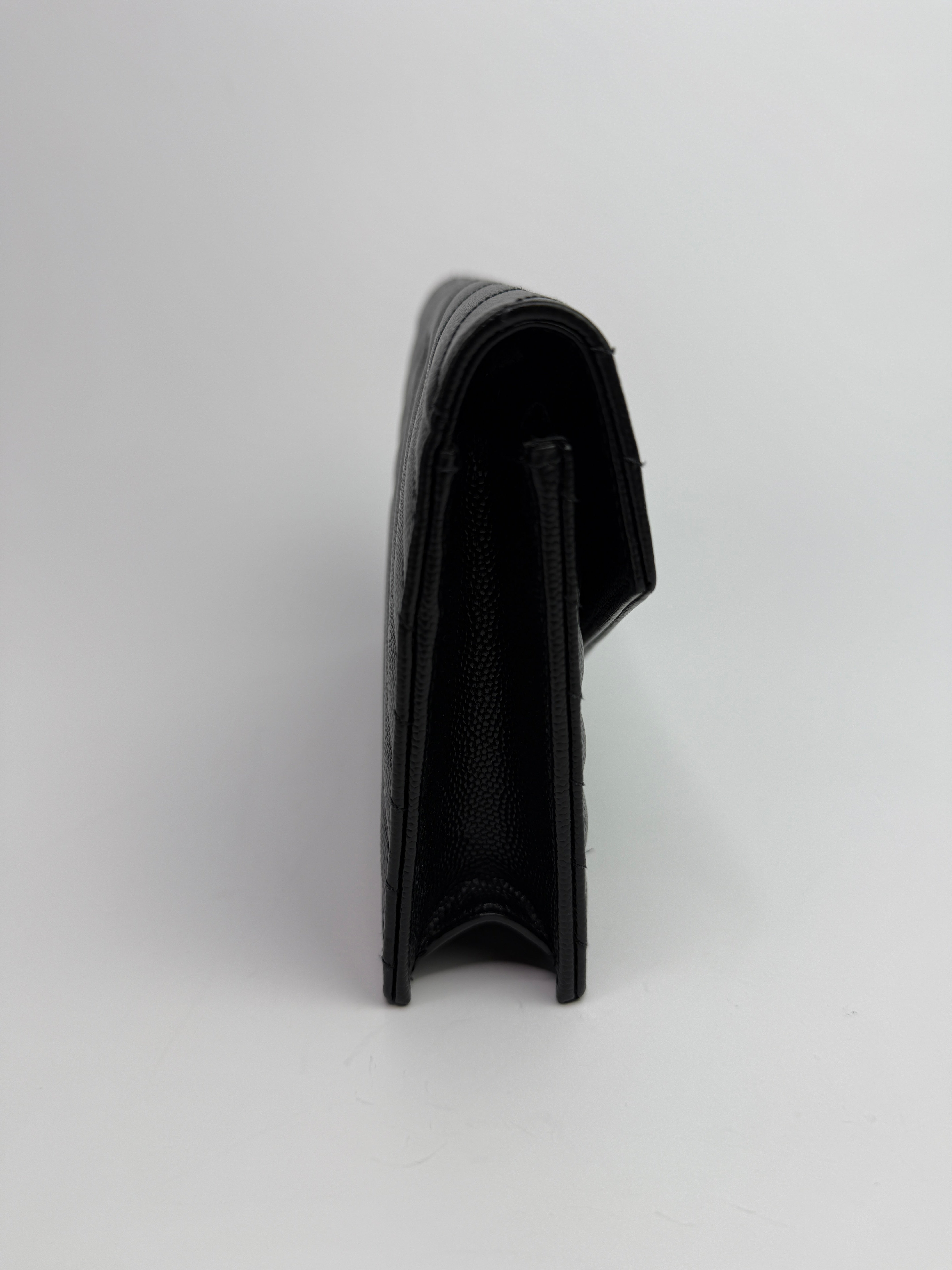 Saint Laurent Cassandre Matelassé Textured- Leather Wallet On Chain