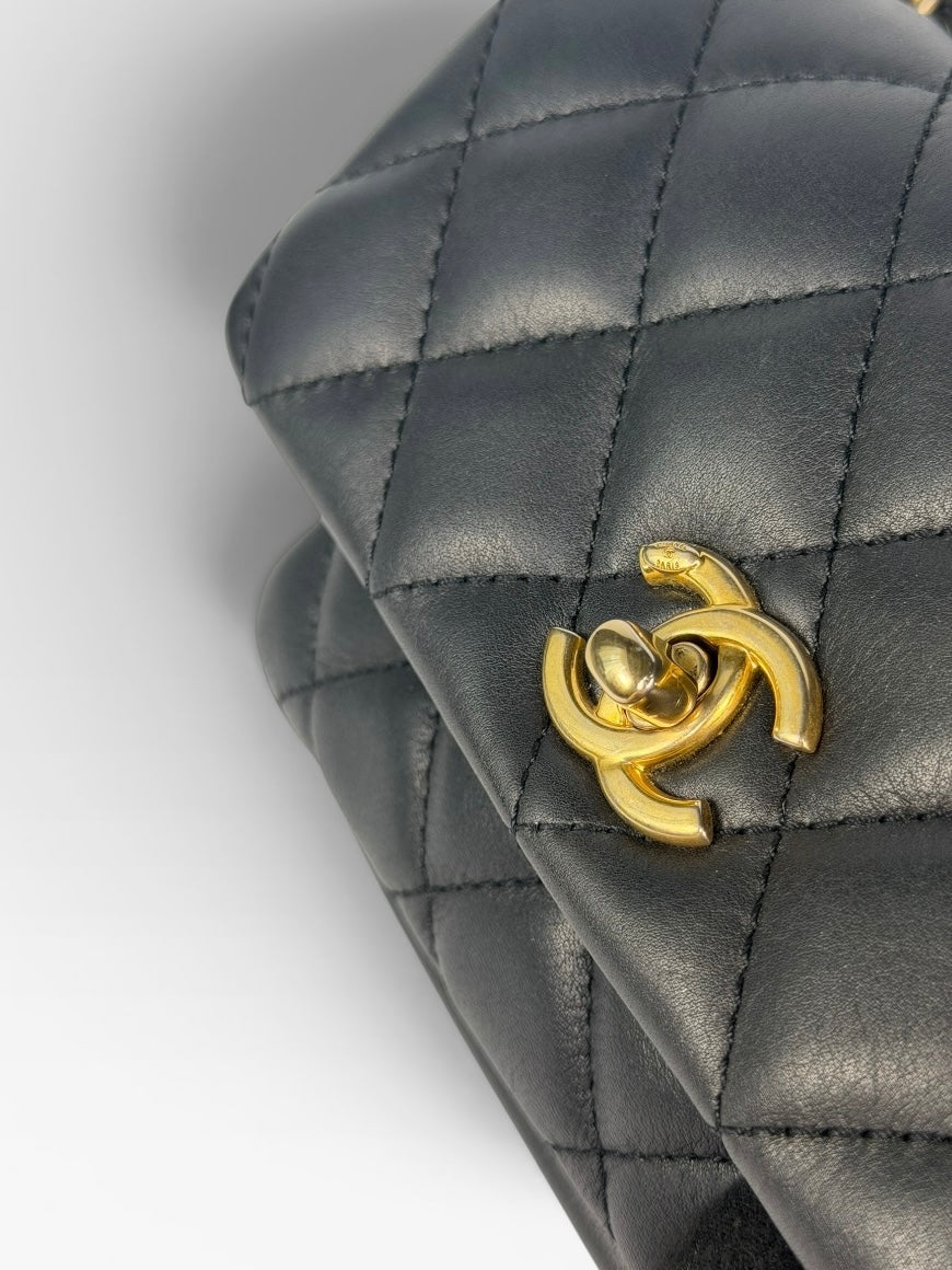 Chanel Mini Business Affinity Bag In Black Calfskin With Gold Hardware. 100% authentic and preloved in excellent condition