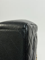 Chanel Maxi Classic Double Flap In Black Caviar Leather With GHW