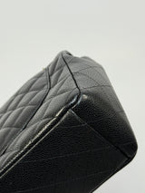 Chanel Maxi Classic Double Flap In Black Caviar Leather With GHW