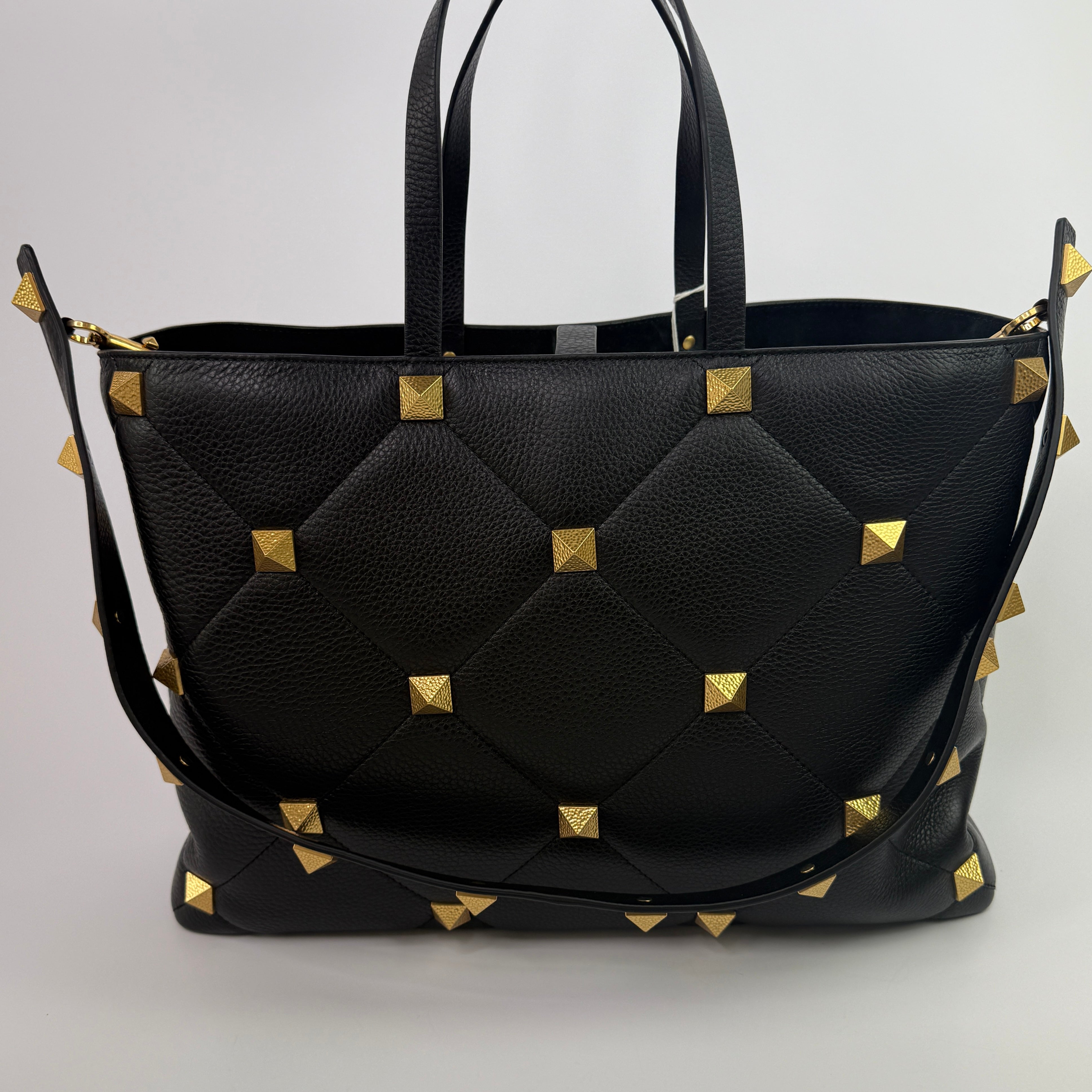 Valentino Garavani Grained Calfskin Quilted Large Roman Stud Tote