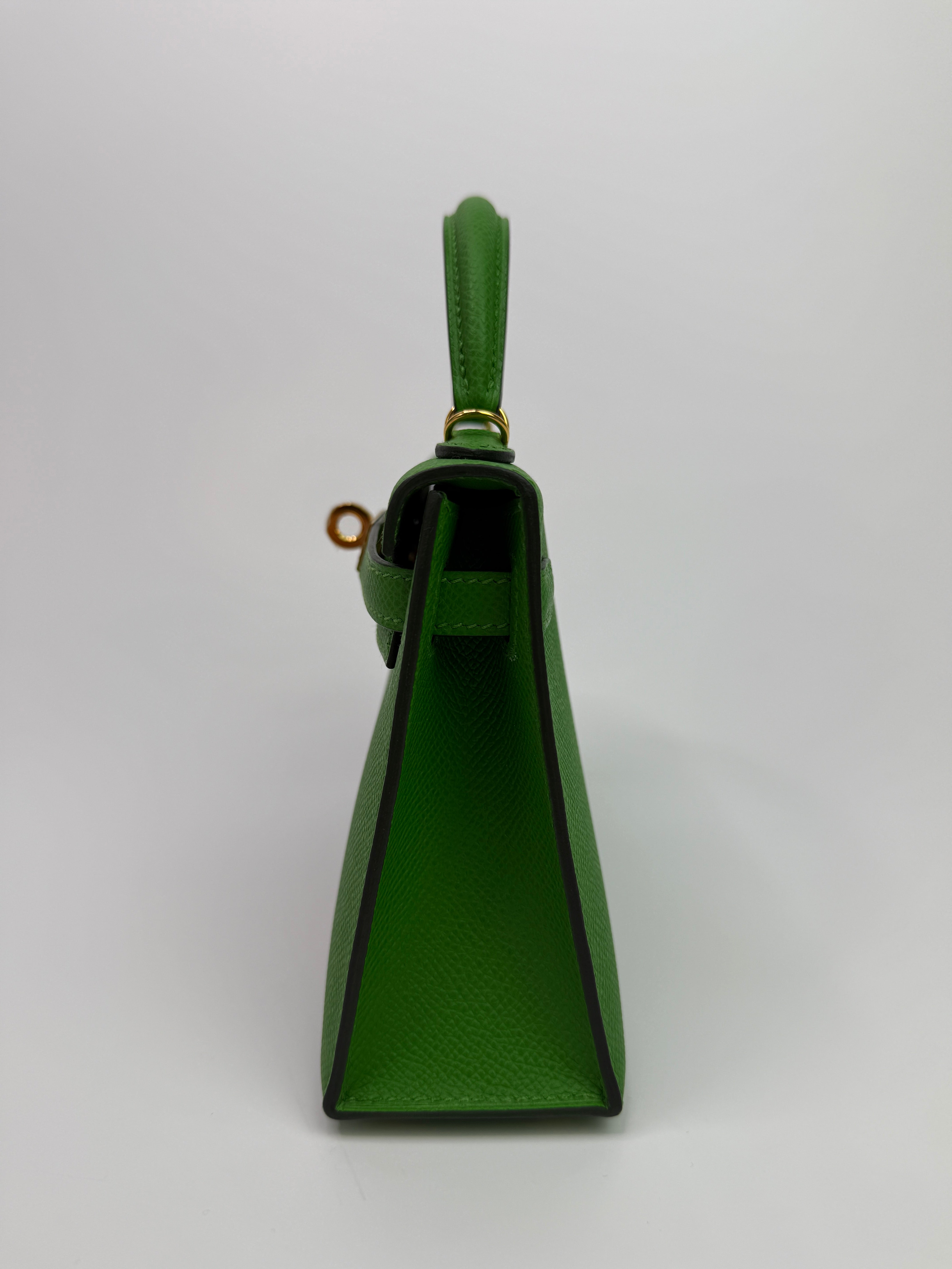 Authentic Pre Loved Hermès Mini Kelly ll In Bambou Epsom Leather With Gold Hardware Excellent Condition