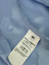 Dolce & Gabbanna Silk jacquard Shirt with all-over DG Logo (Size 46/UK14)