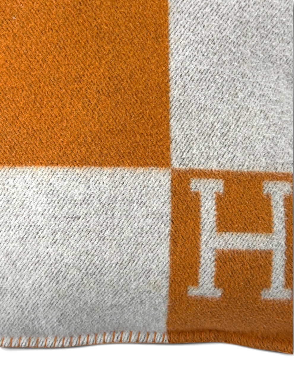 Hermès Avalon Cushion 70x70 In Ecru And Potiron. 100% authentic and preloved in excellent condition.