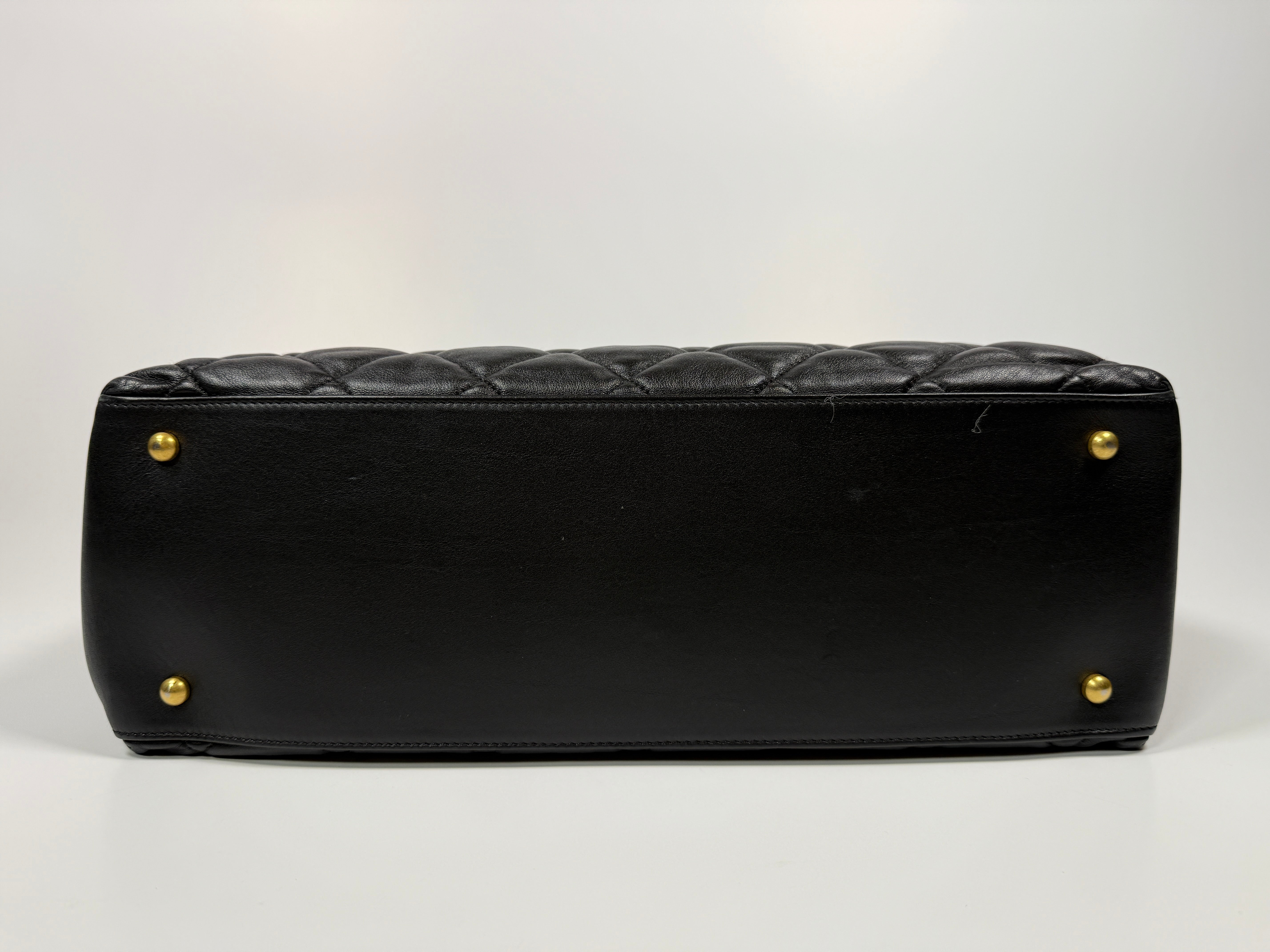 Chanel Medium Soft Elegance Tote Bag Black Gold Hardware