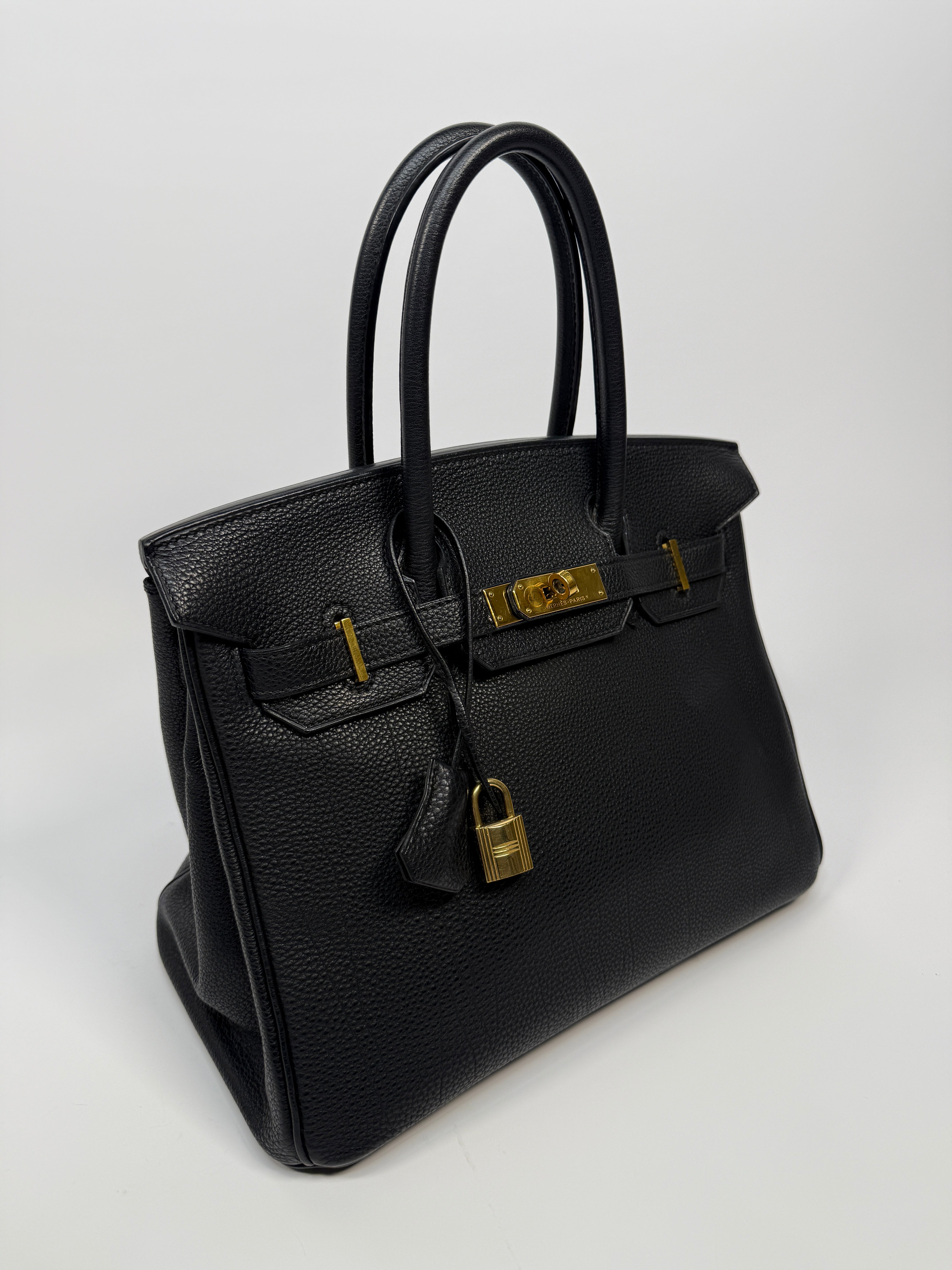 Authentic Pre Loved Hermès Birkin 30 In Black Togo Leather With Gold Hardware Excellent Condition