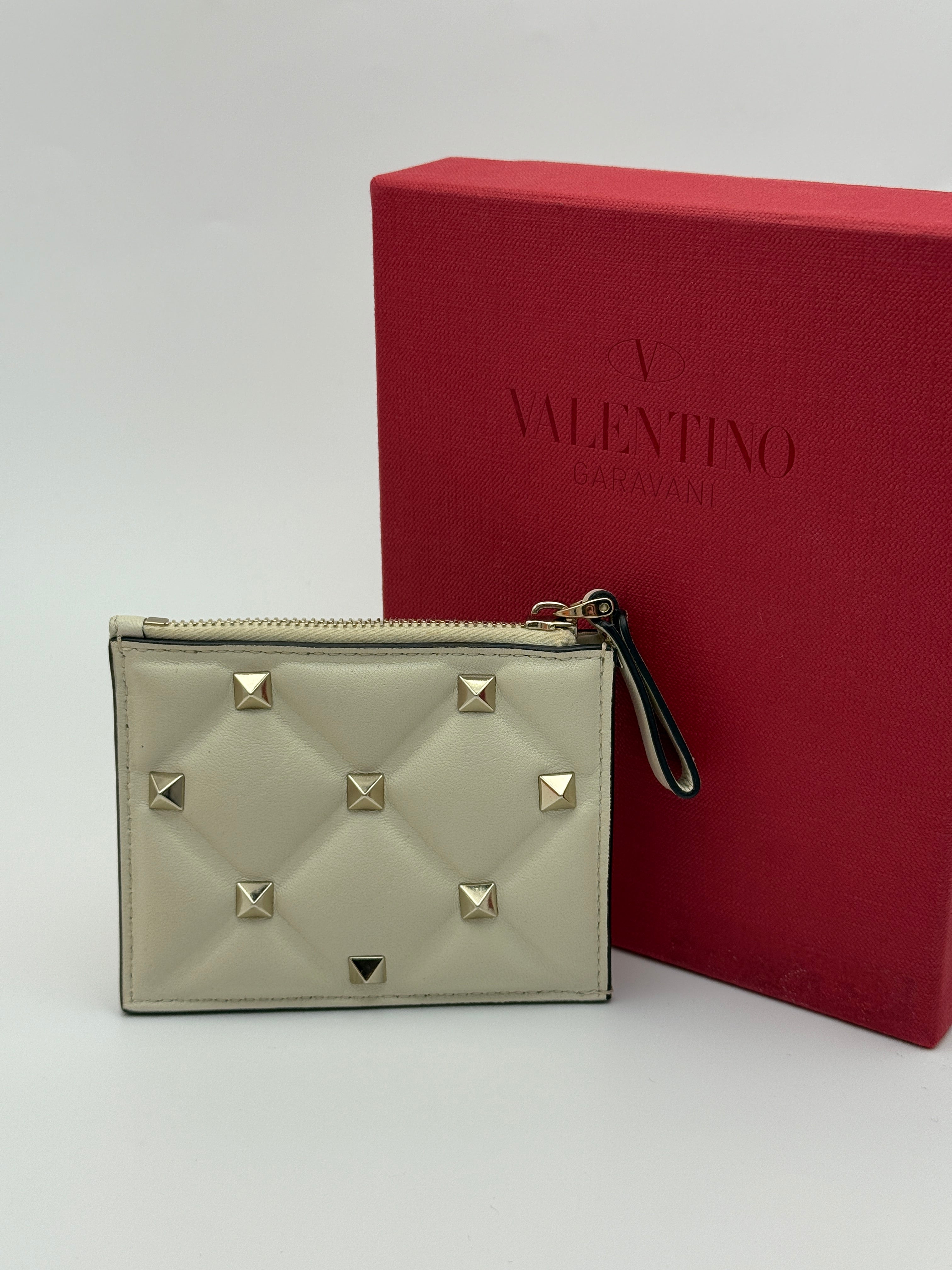 Valentino Garavani Ivory Rockstud Snap Wallet