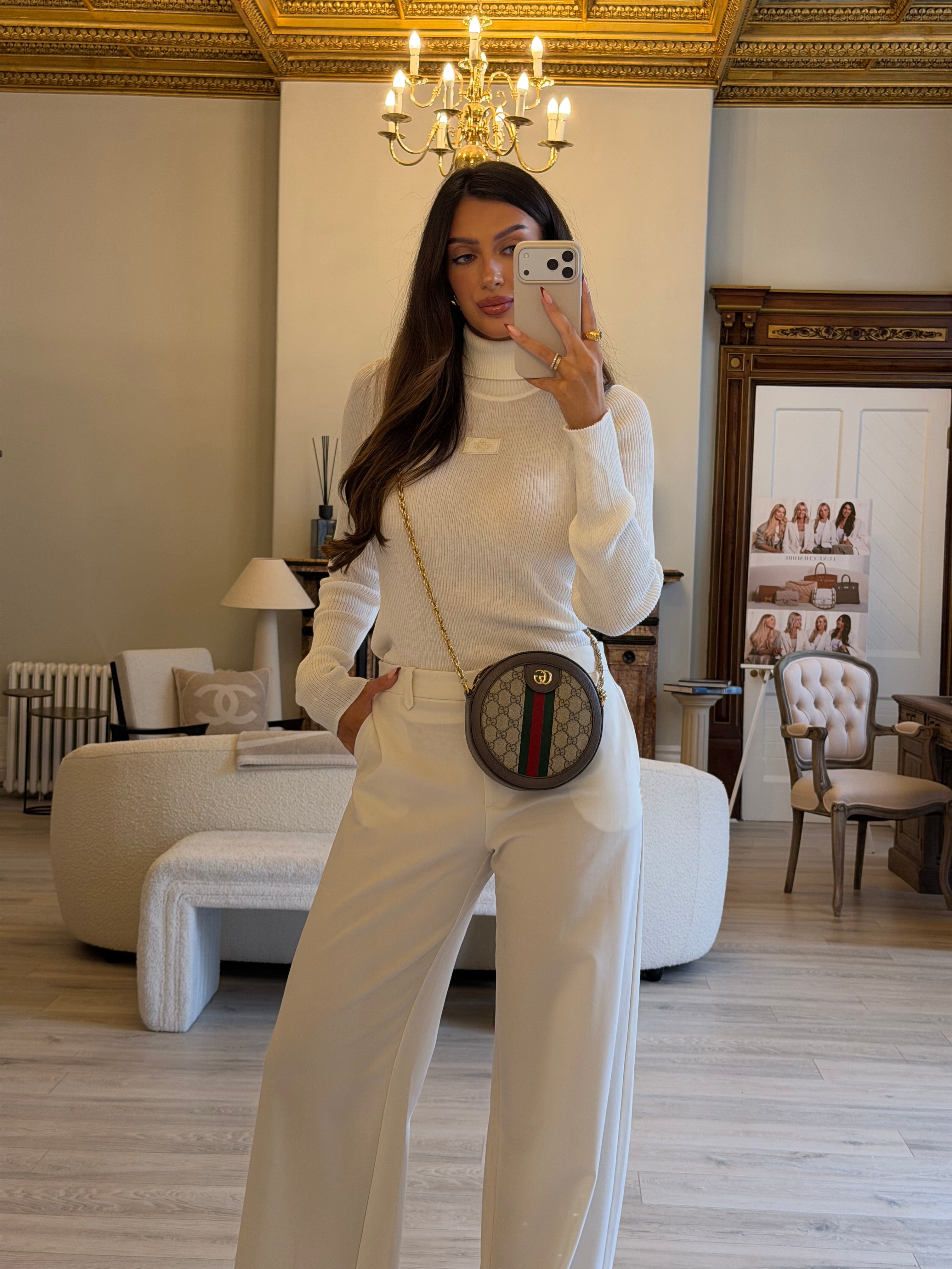 Gucci Mini GG Supreme Round Ophidia Bag