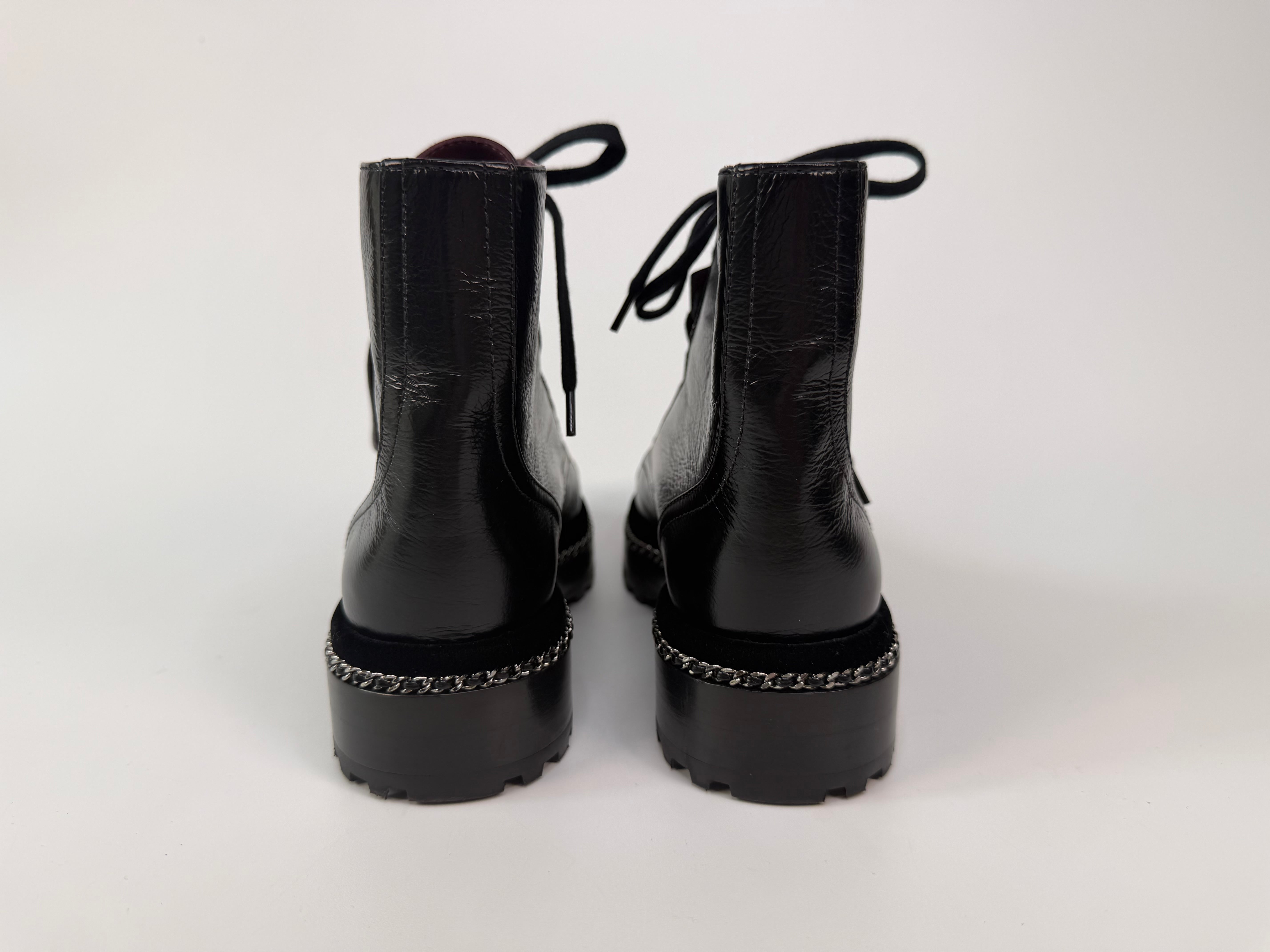 Chanel Pearl Ankle Boots Black Leather (Size 37/UK4). 100% authentic and preloved in excellent condition