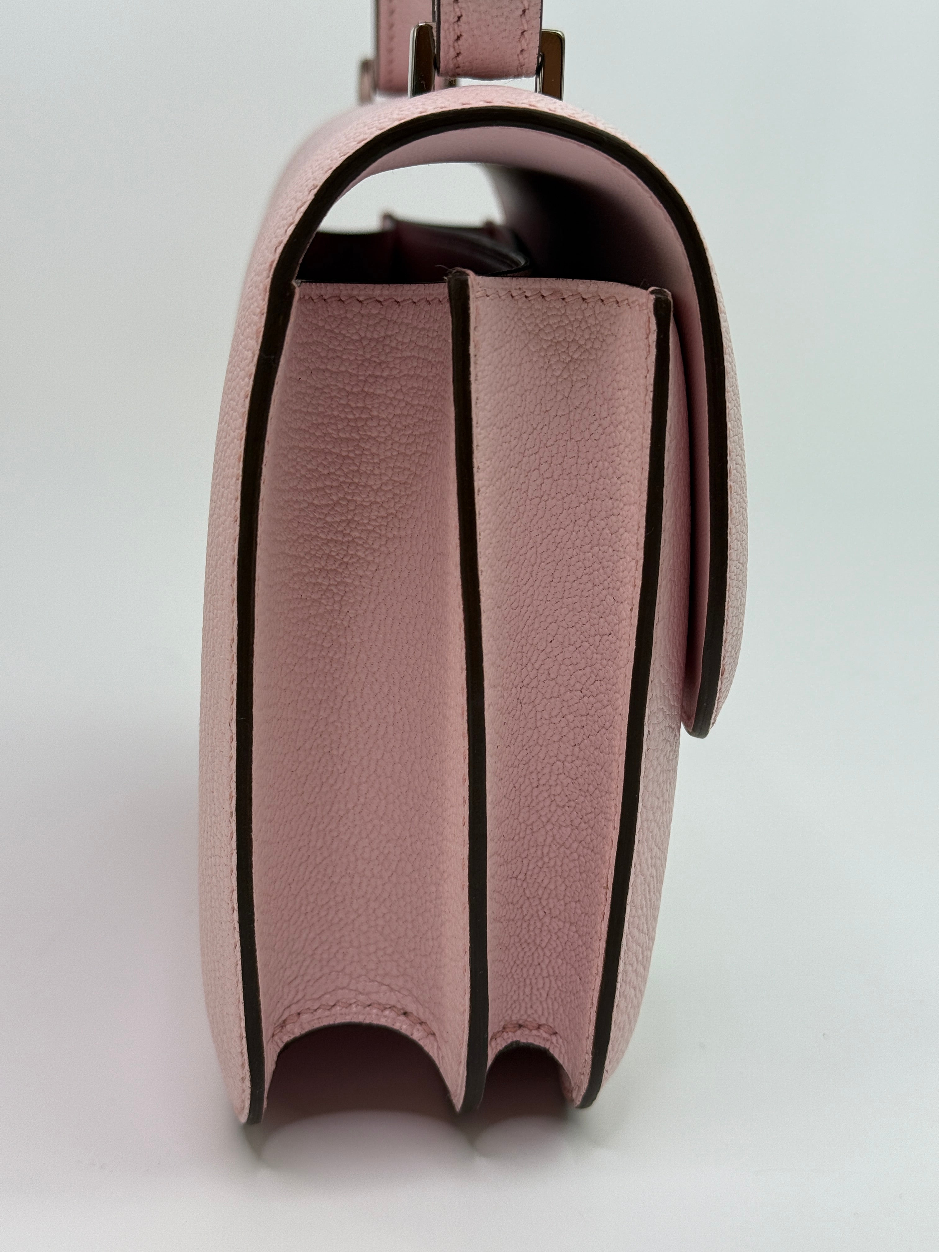 Hermès Constance 18 In Rose Chèvre Leather With Palladium Hardware