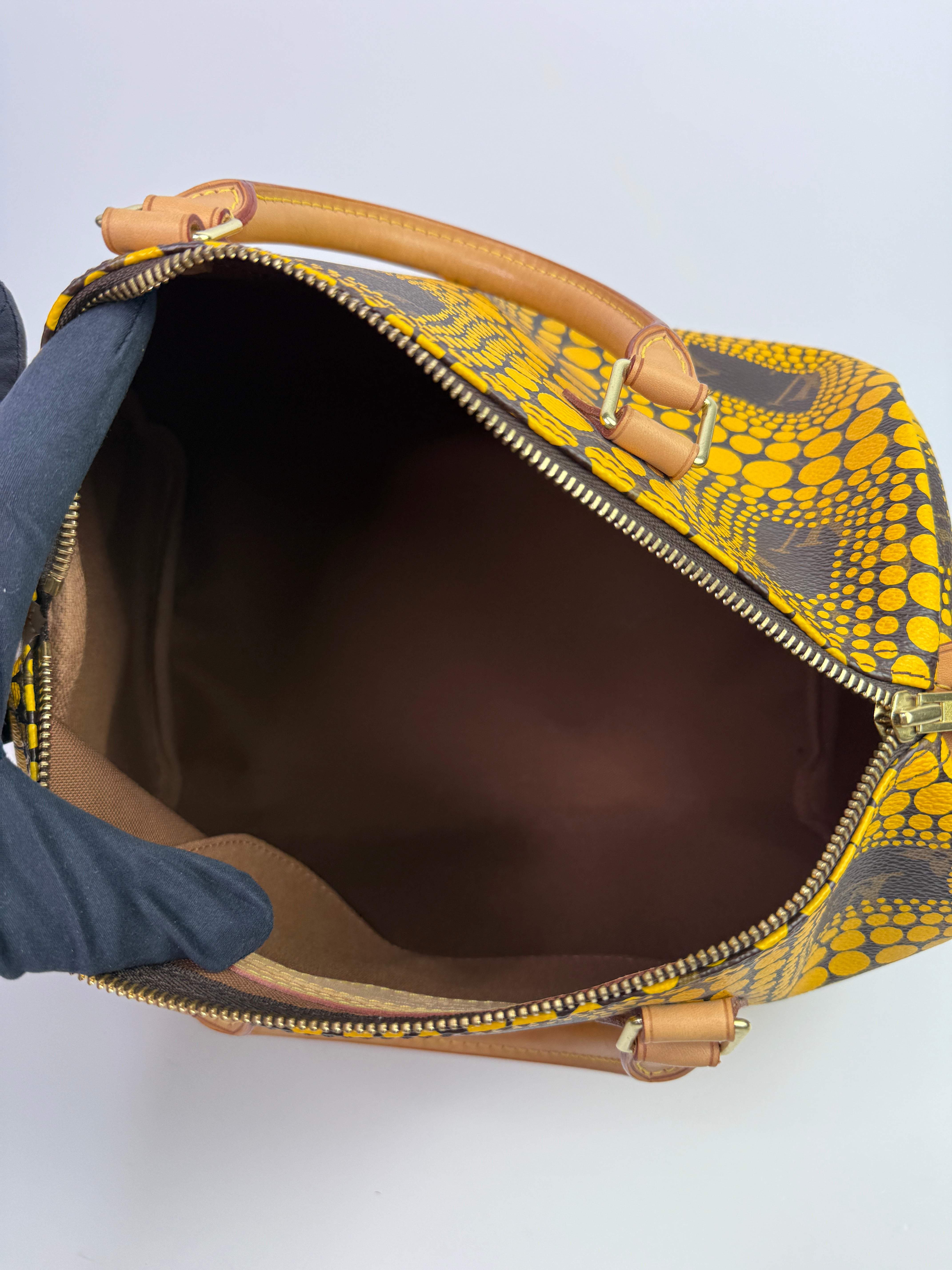 Louis Vuitton Yayio Kusama Speedy 30 Authentic and Preloved Yellow and Brown Monogram