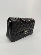 Chanel Small Classic Double Flap In Black Caviar Leather With SHW
