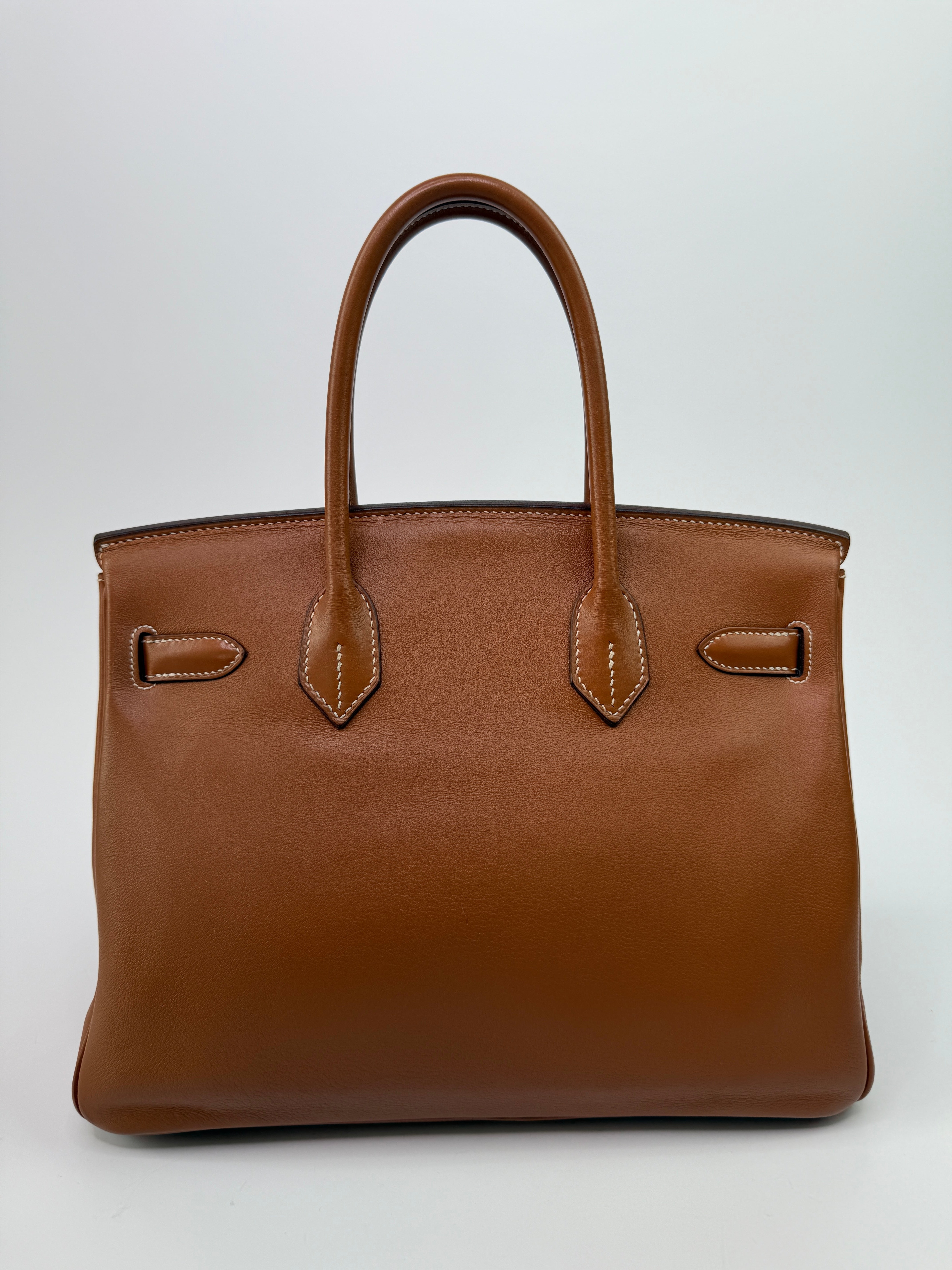 Authentic Pre Loved Hermès Birkin 30 In Gold Swift Leather With Palladium Hardware Very Good Condition