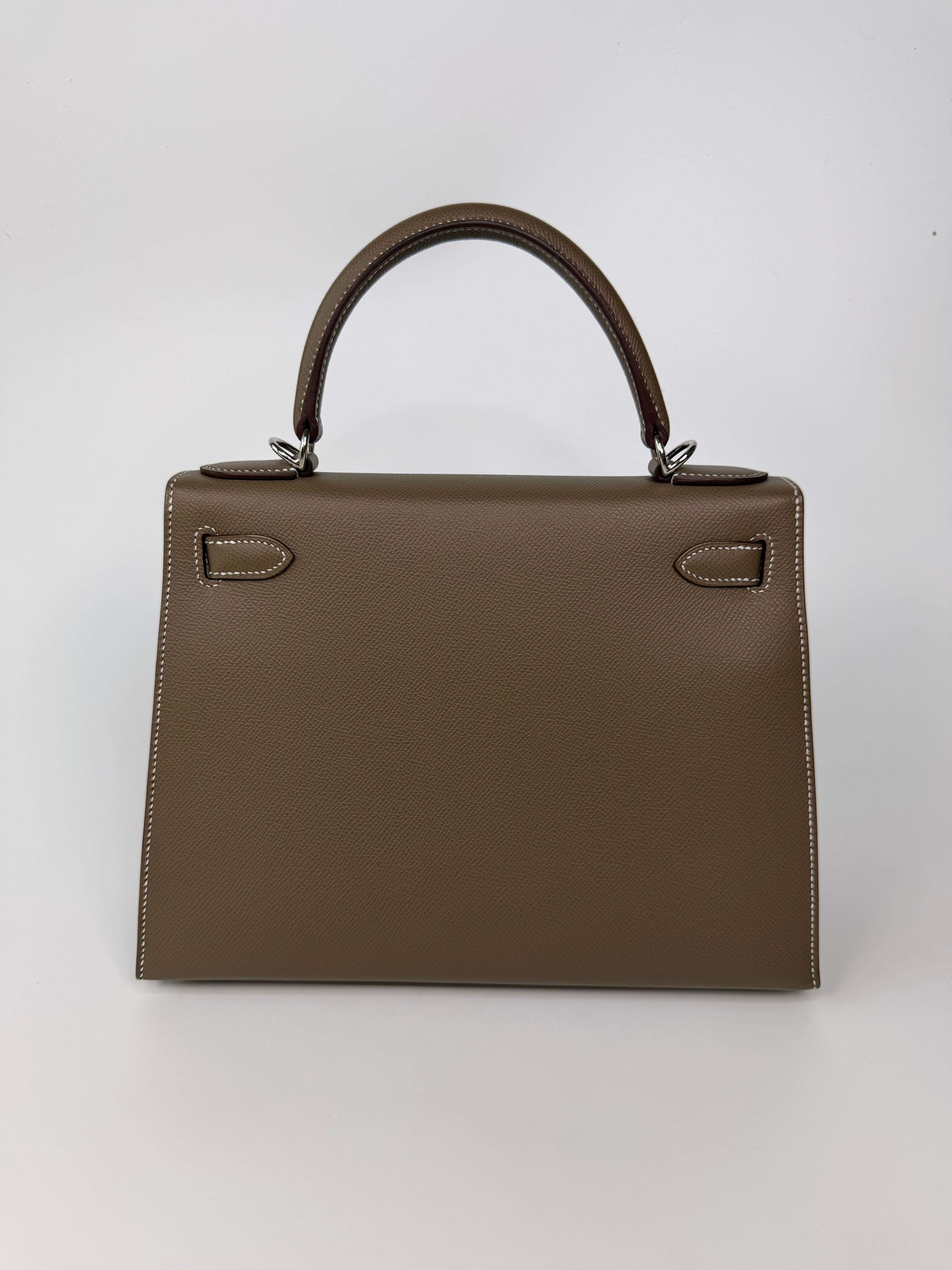 Hermès Kelly 28 In Etoupe Epsom Leather With Palladium Hardware