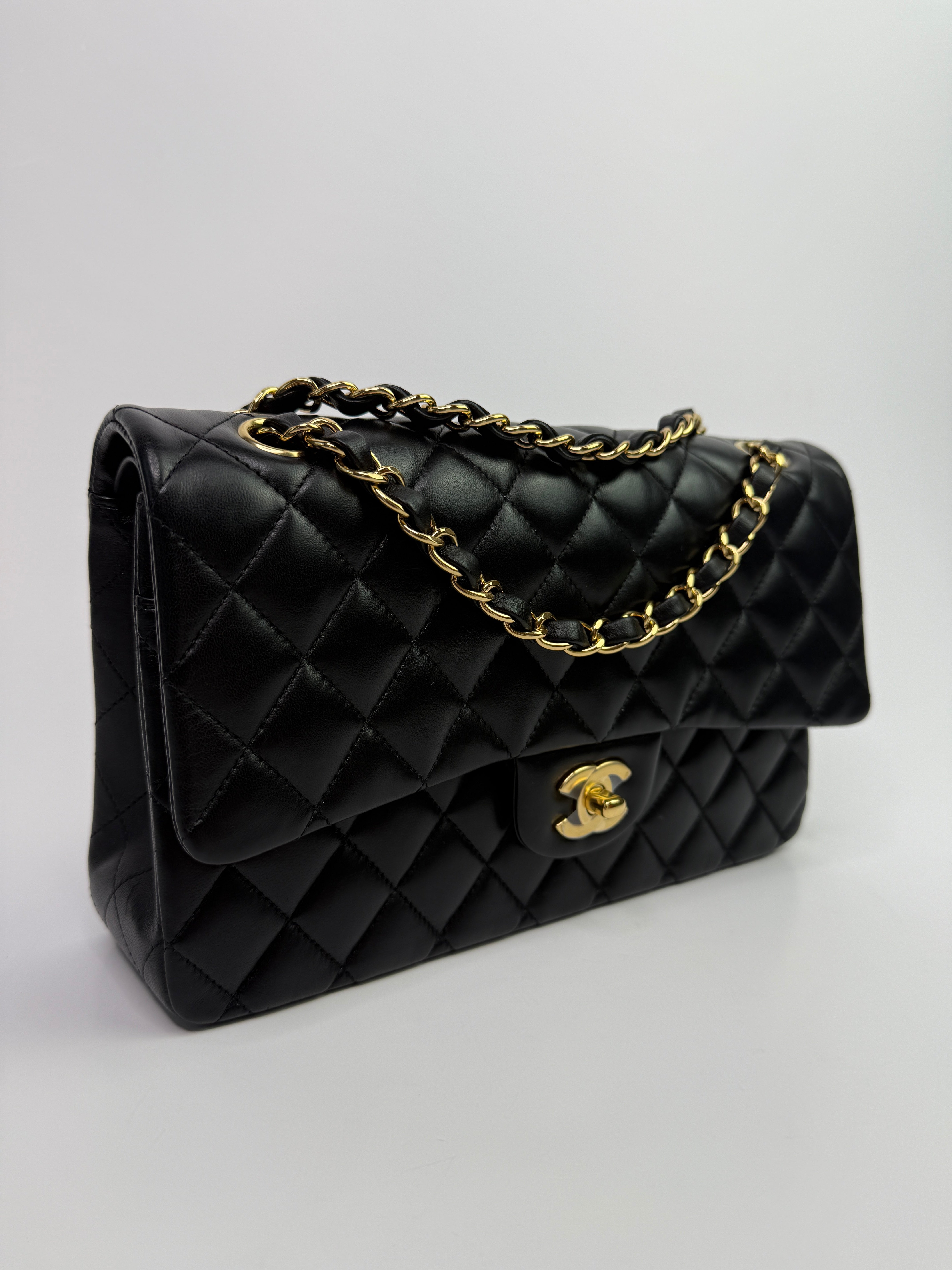 Chanel Medium Classic Double Flap Black Lambskin With GHW