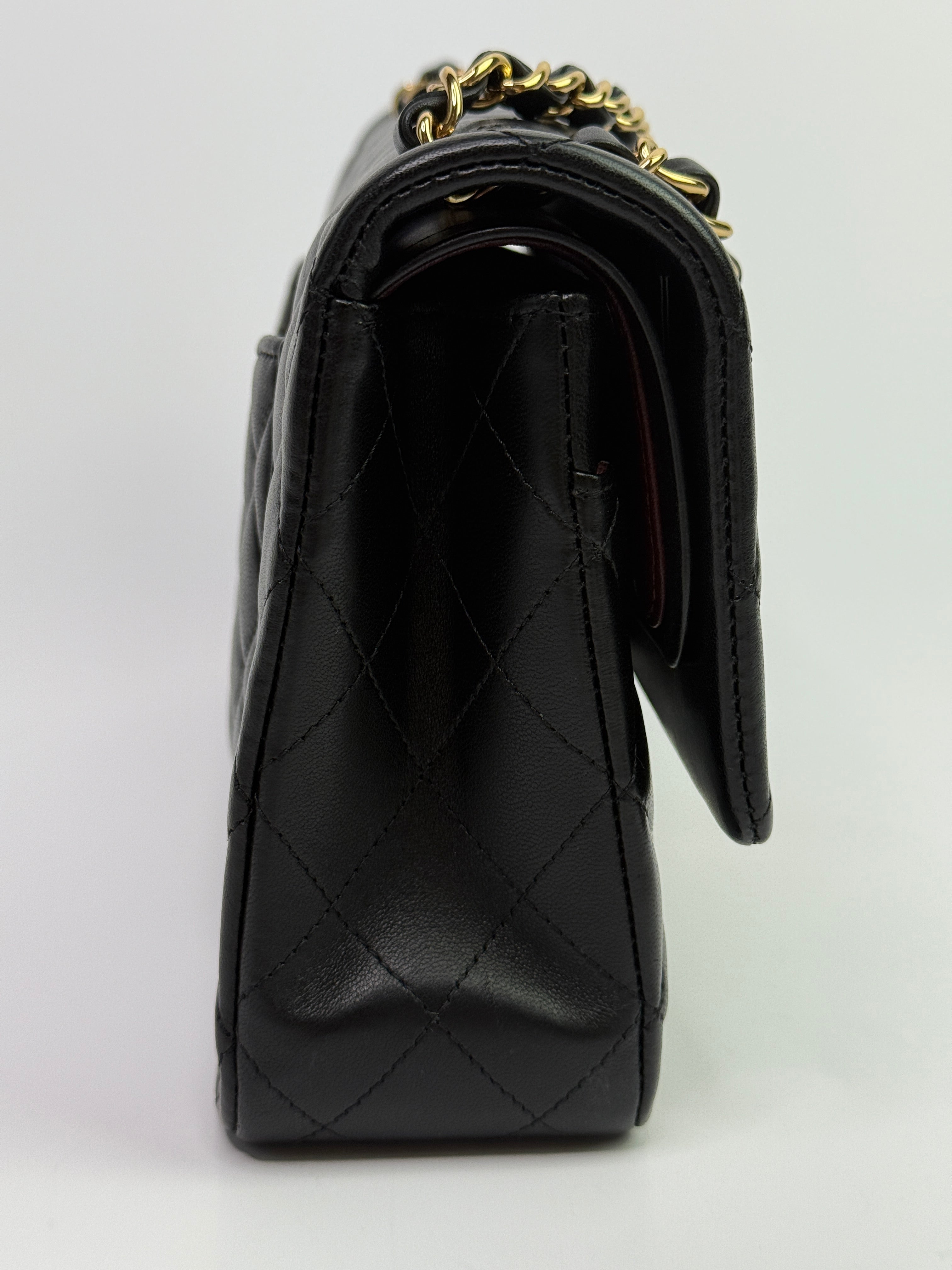 Chanel Medium Classic Double Flap Black Lambskin With GHW