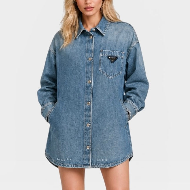 Prada Oversized Denim Shirt Dress (Size 38/UK6)