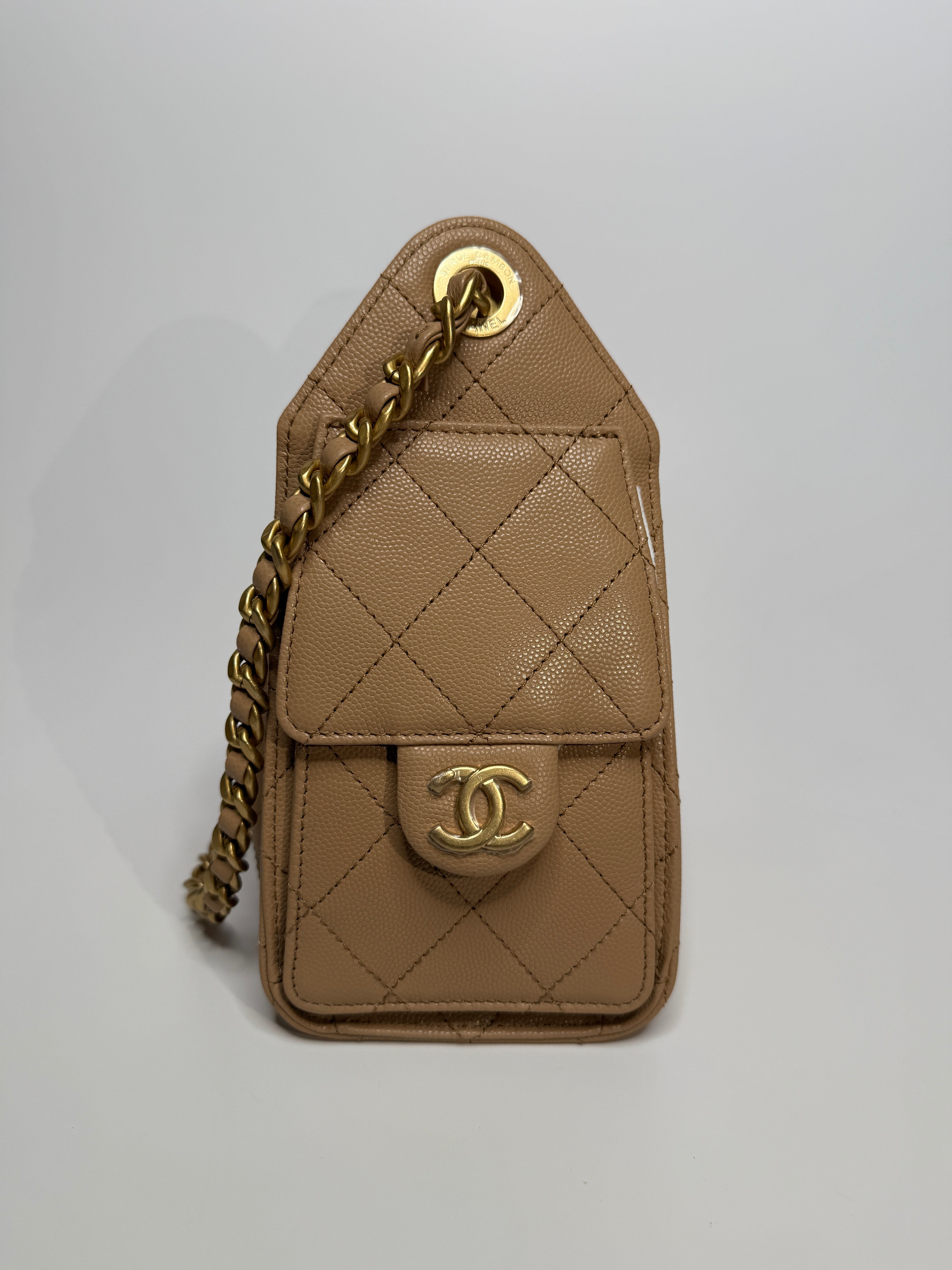 Chanel 25 Micro In Beige Caviar Leather With GHW