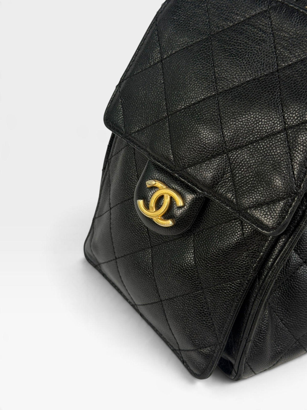 Chanel 25 Small In Black Caviar Leather With Aged Gold Hardware. 100% authentic and preloved in excellent condition