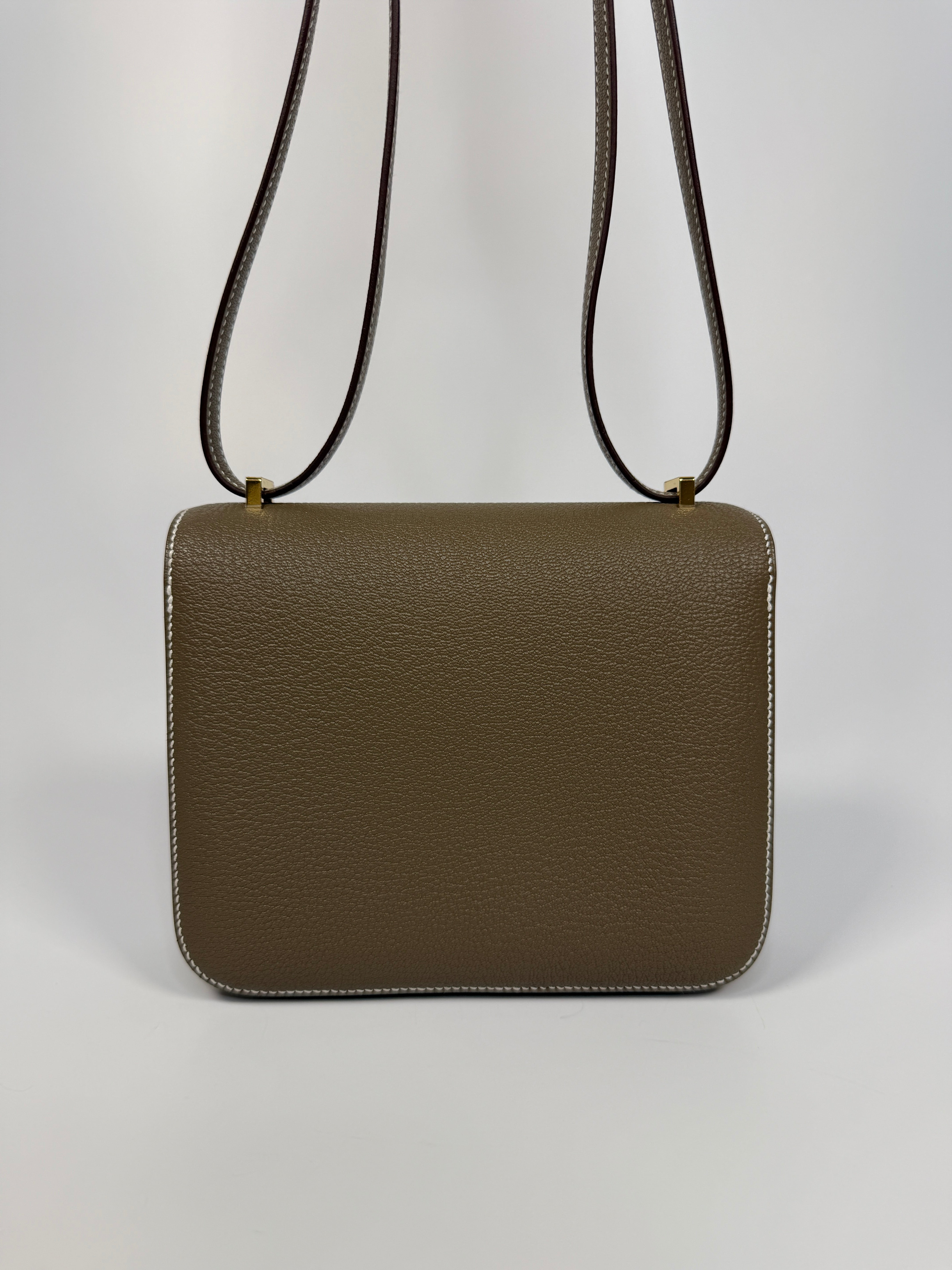 Hermès Constance 18 In Etoupe Epsom Leather With Gold Hardware. New and unused. Authentic and preloved