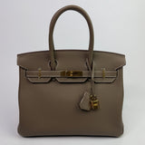 Hermès Birkin 30 Sellier In Etoupe Togo Leather GHW