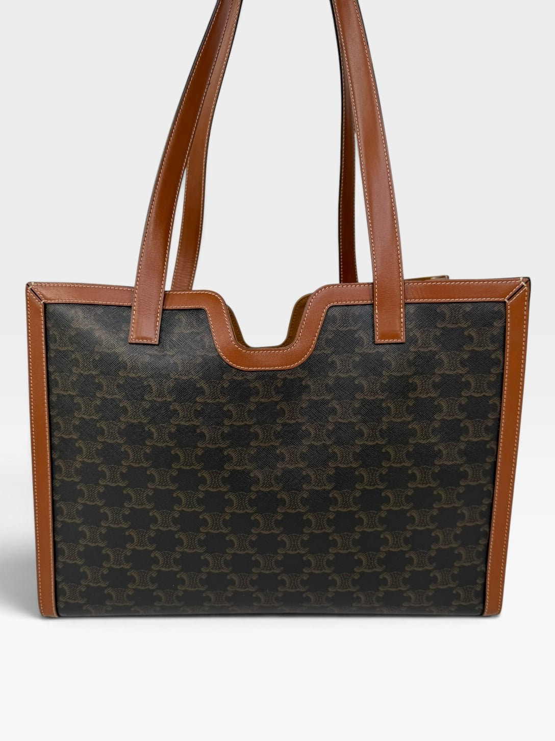 Celine Cabas 16 In Triomphe Canvas And Tan Calfskin. 100% authentic and preloved in excellent condition.
