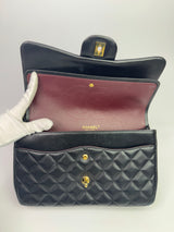 Chanel Black Lambskin Leather Jumbo Classic Double Flap GHW