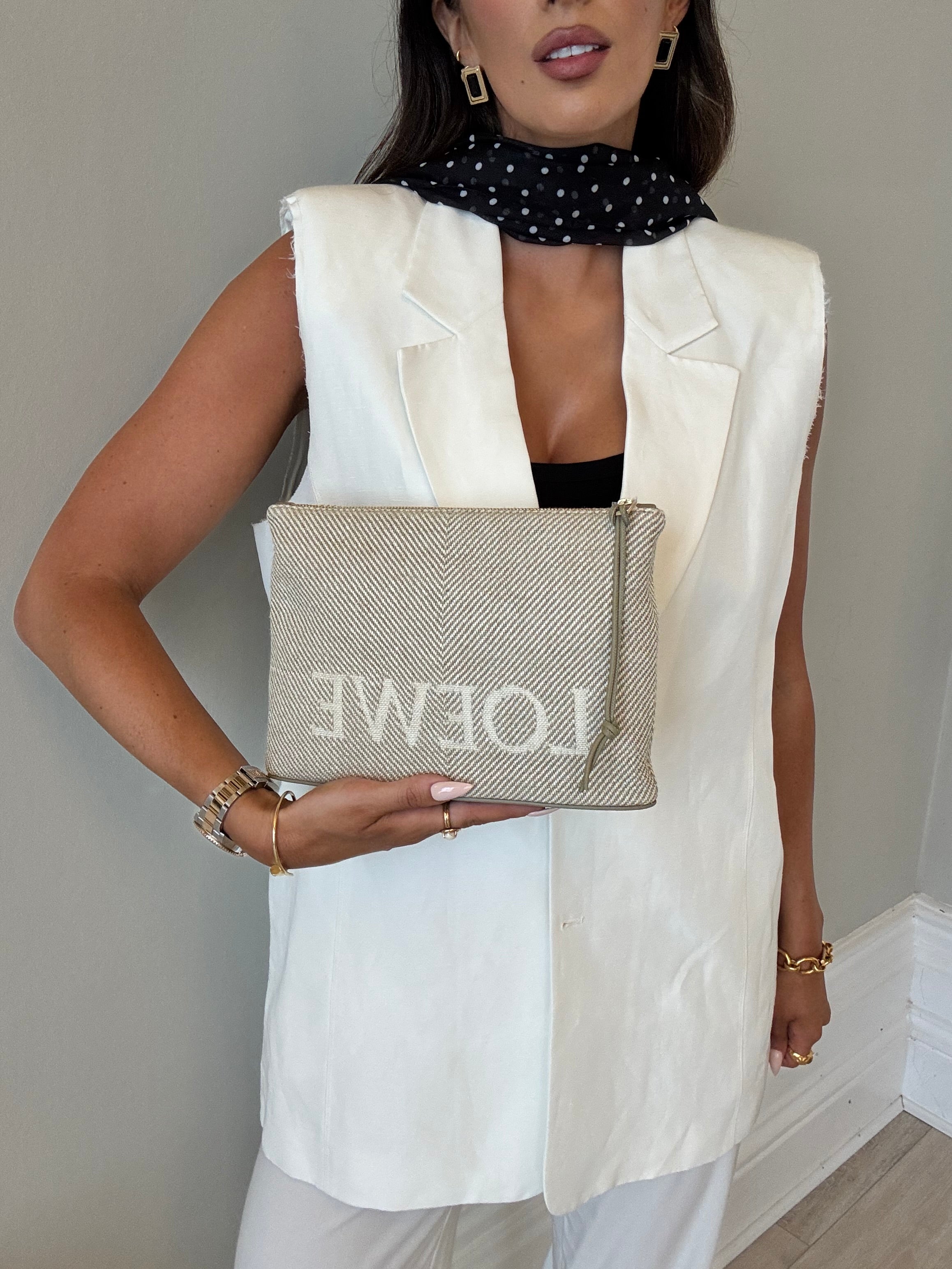 LOEWE Oblong Logo Canvas Pouch