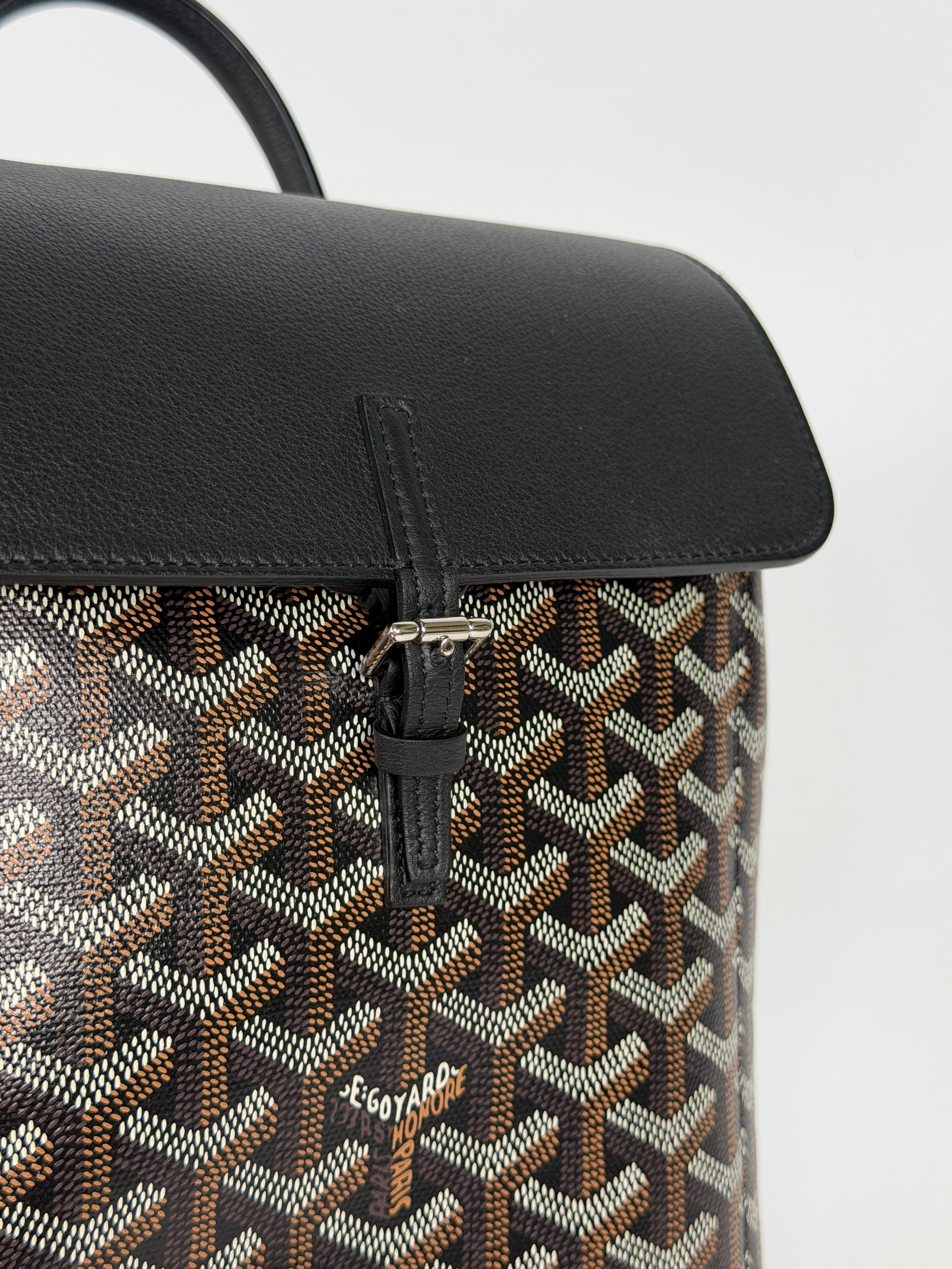 Goyard Mini Alpin Black Canvas, excellent condition pre loved condition. Verified by Luxe Cheshire. Insured next day delivery