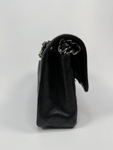 Chanel Small Classic Double Flap In Black Caviar Leather With SHW