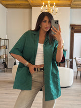 Gucci GG Canvas Nylon Bowling Shirt 'Green' (Size 54)