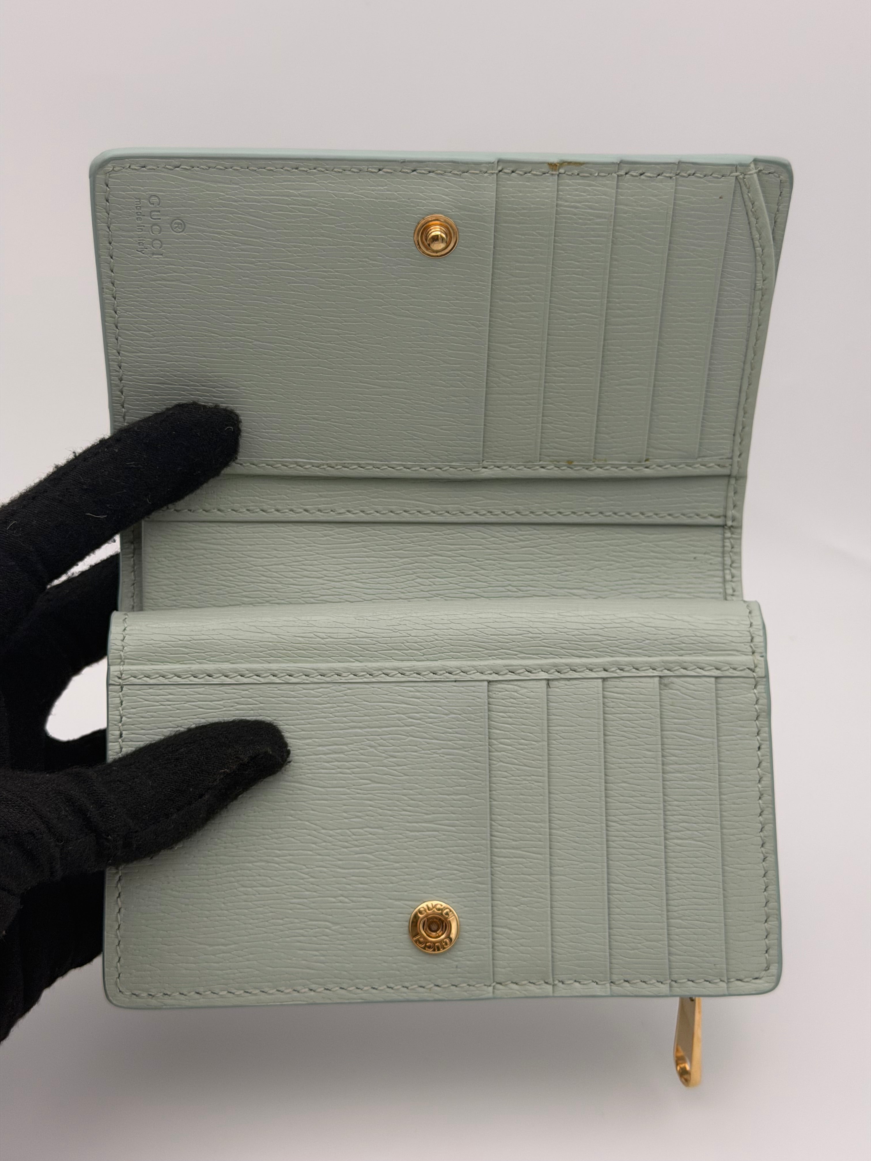 Gucci GG Embossed Wallet In Grey Leather With Gold Hardware. Authentic and preloved in excellent condition. Insured next day delivery. Verified by Luxe Cheshire.