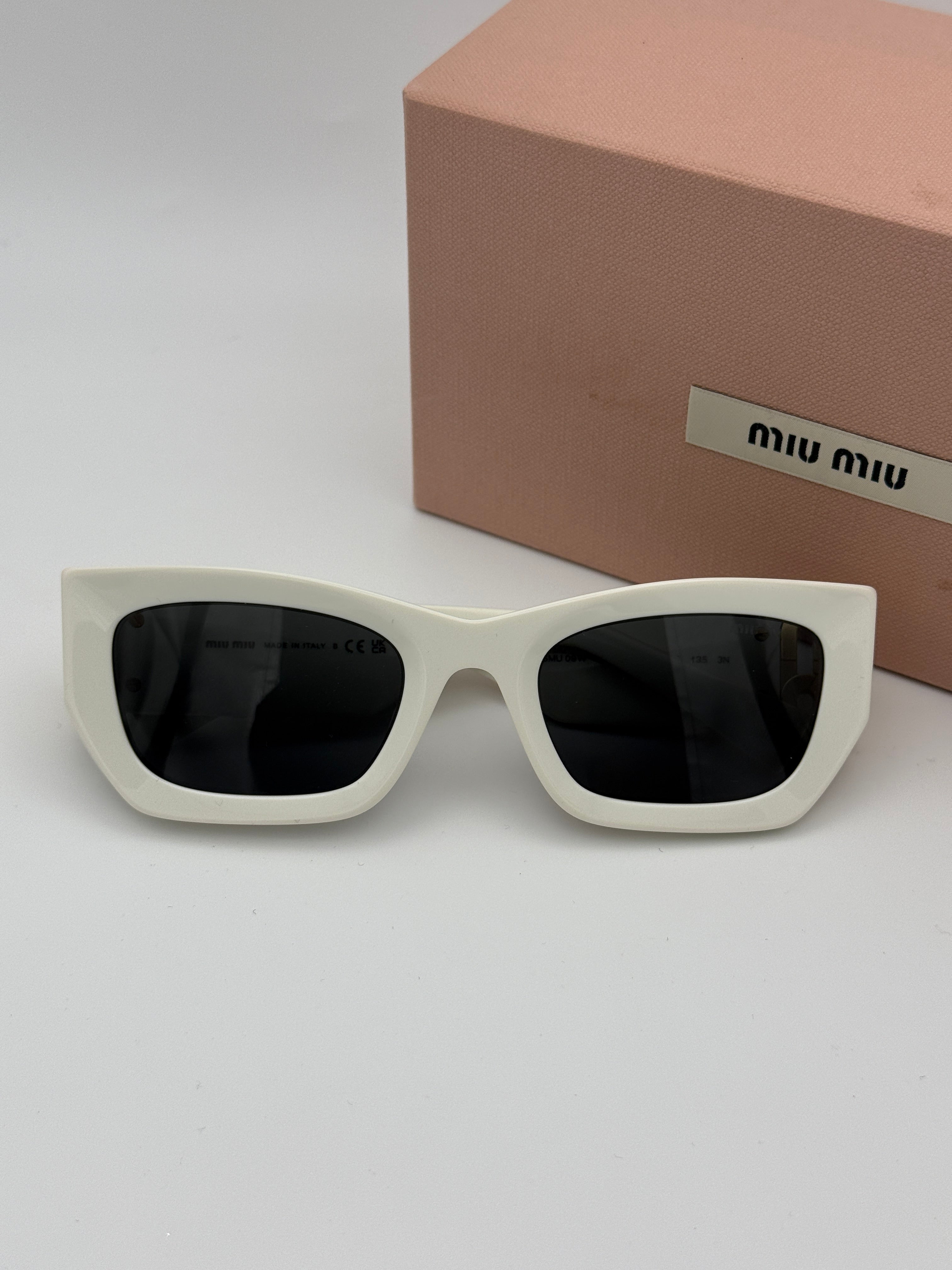 MiuMiu White logo sunglasses, Authentic and preloved. 100% Authenticity guarantee