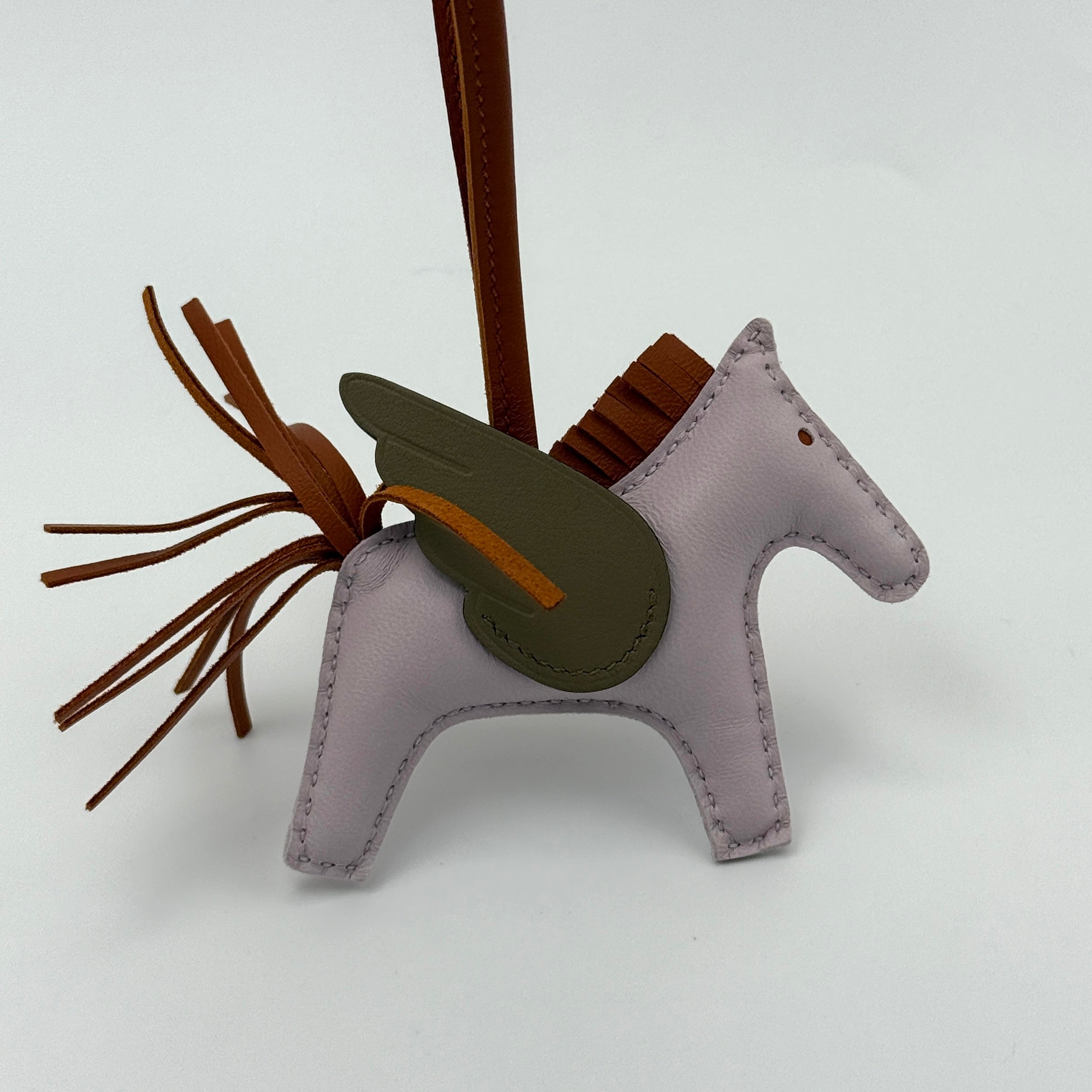 Hermès Rodeo PM Charm In Mauve With Pain D'Epice