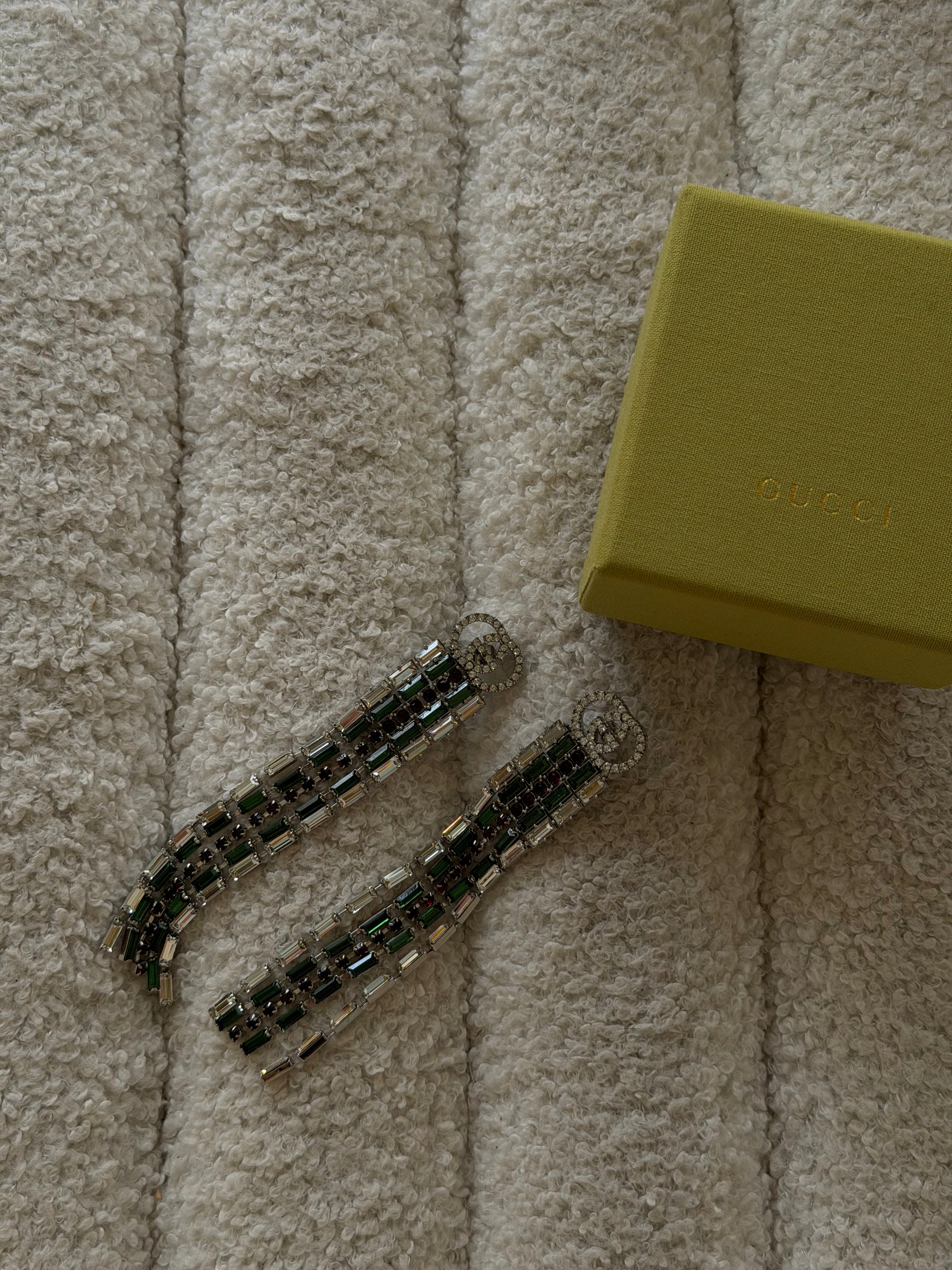 Authentic and preloved Gucci GG Earrings Rhinestone Earrings. Excellent Condition. 100% Authenticity guarantee